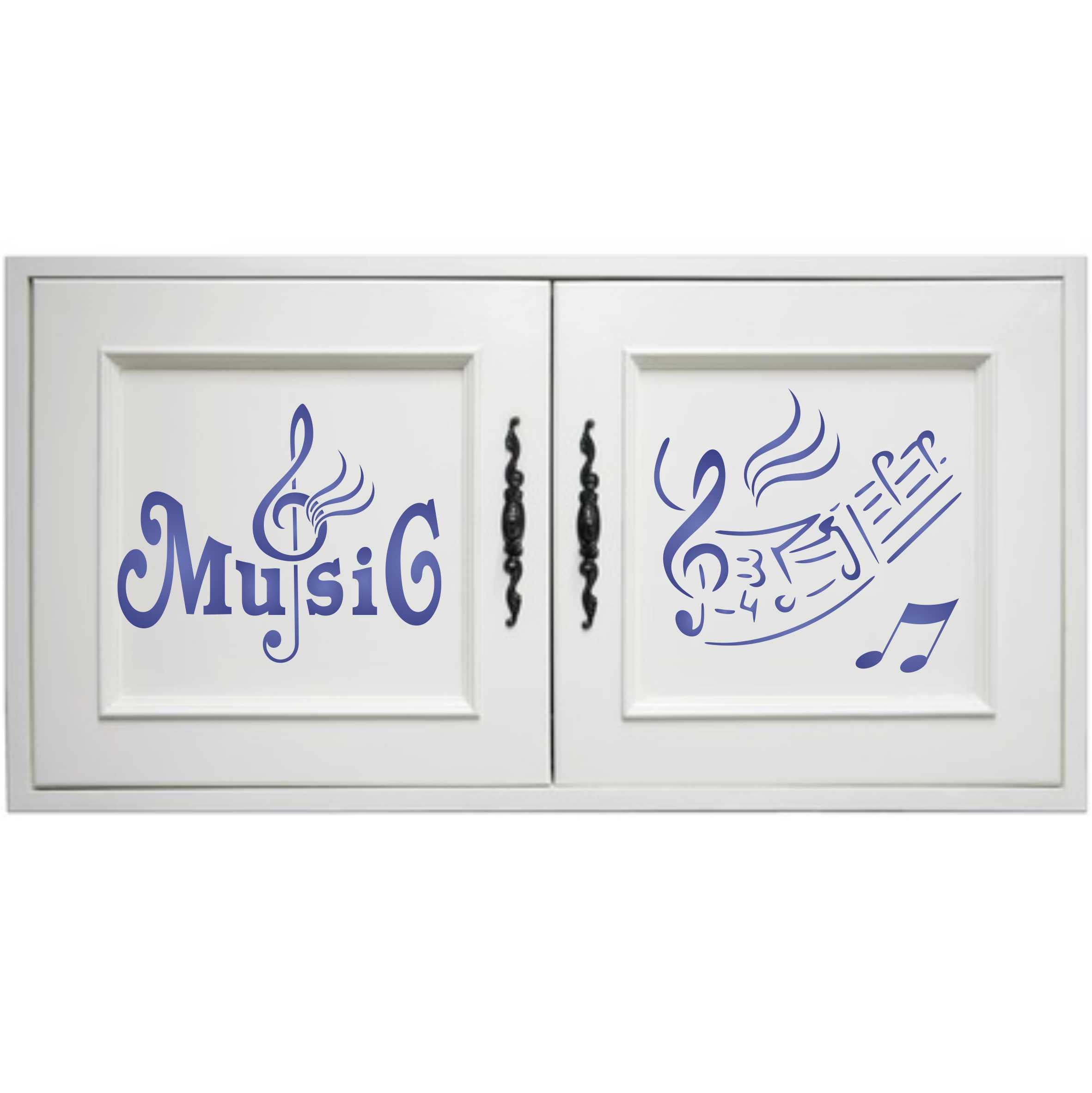 Music Stencil - Mixed Media Piano Guitar Words Musical Notes