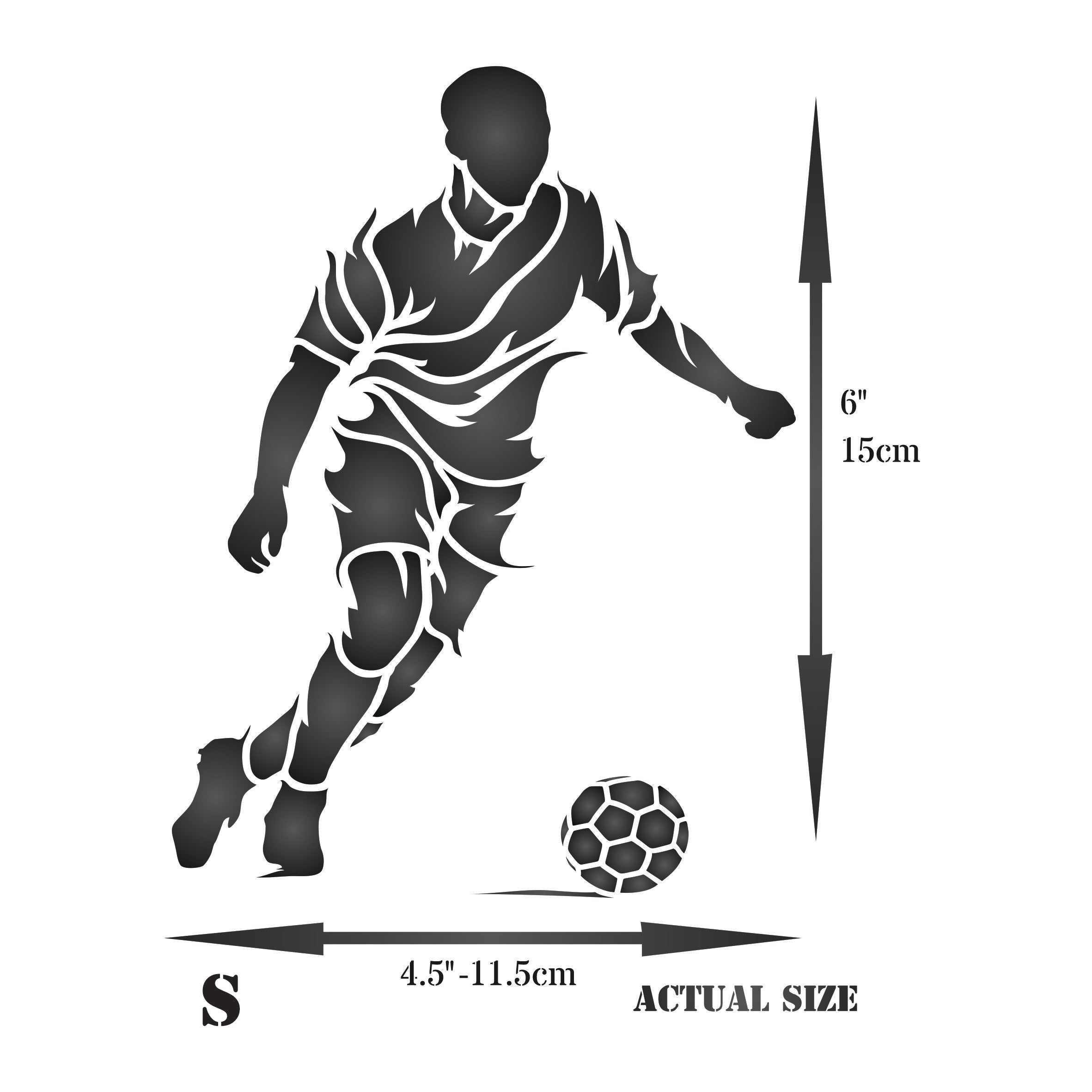 Soccer Stencil - Decorative Football Player Sport