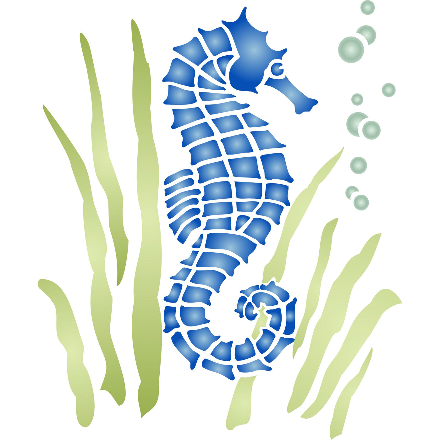 Seahorse Stencil - Sea Ocean Nautical Seashore Reef