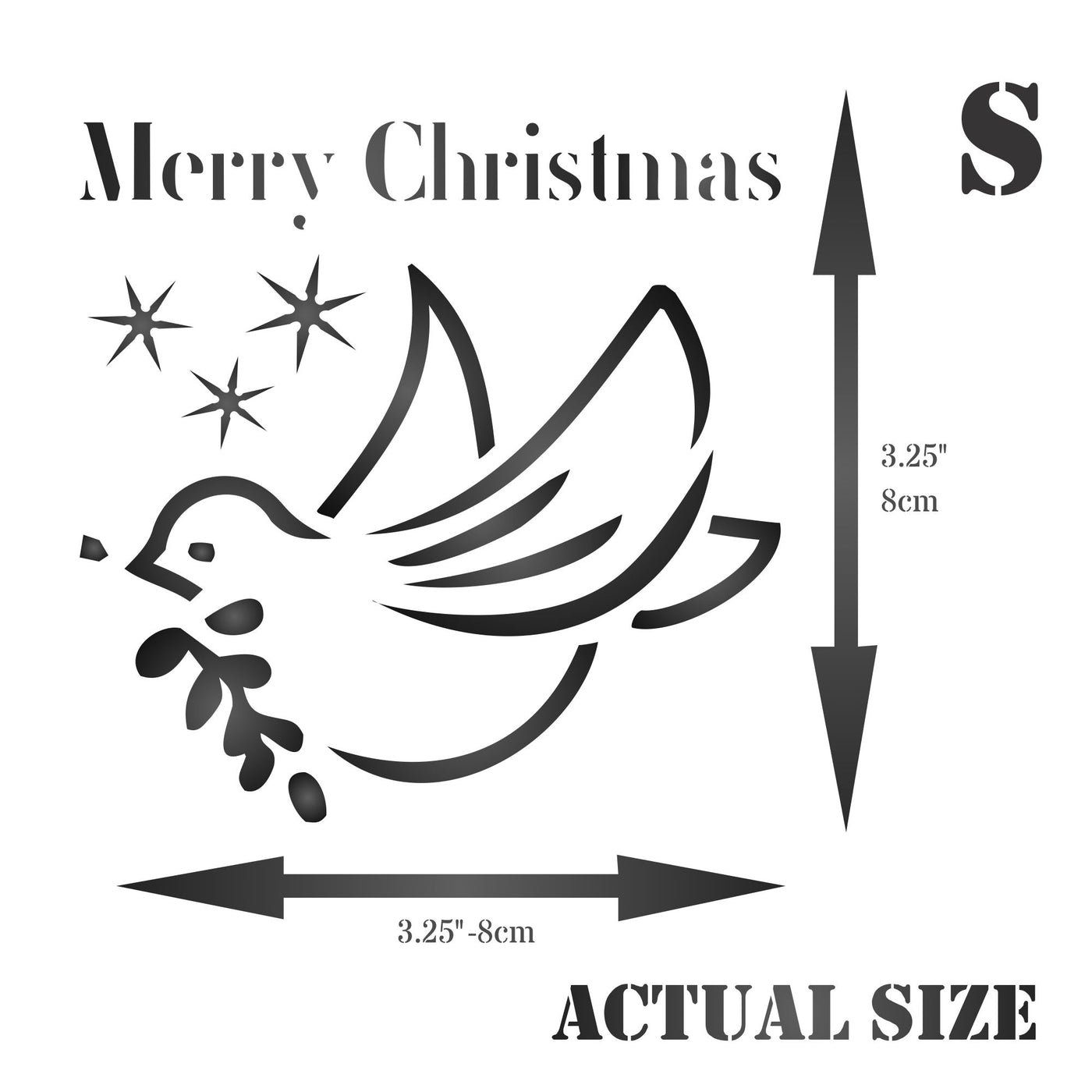 Christmas Dove Stencil - Peace Dove Olive Branch