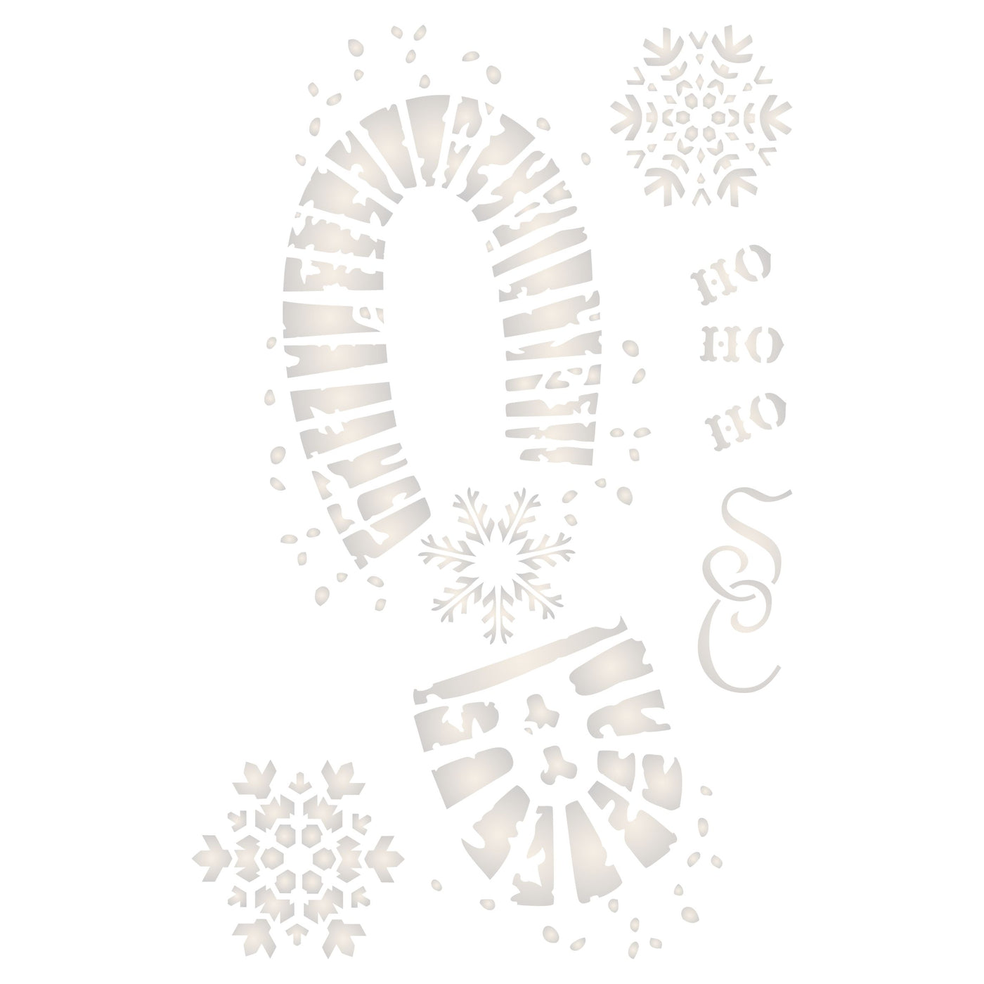 Santas Footprint Stencil - Christmas Decoration Boot Print Snowflakes