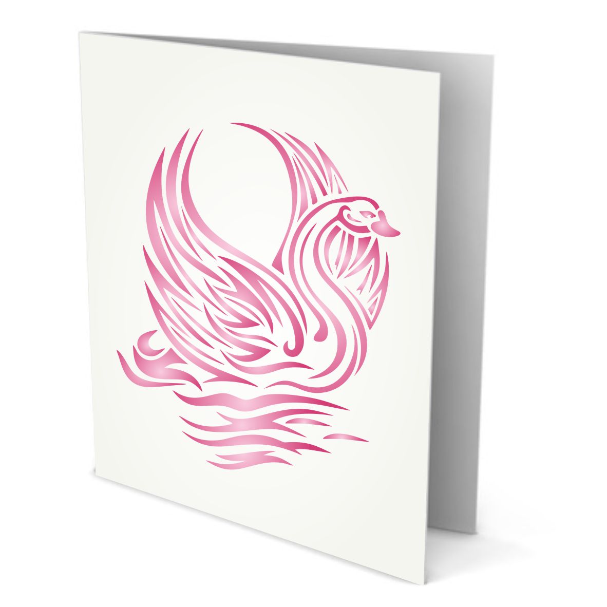 Tribal Swan Stencil - Stylized Ethnic Water Bird Tattoo