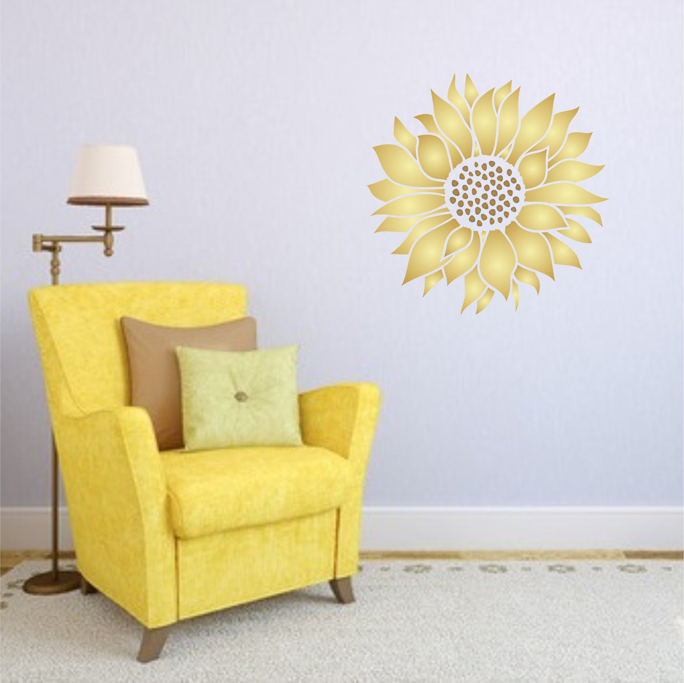 Sunflower Stencil - Classic Flower Floral Mural Art