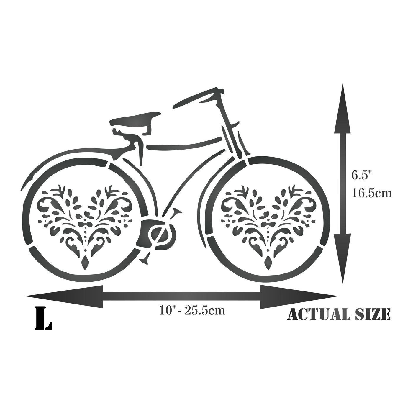 Vintage Bicycle Stencil - Classic Flowery Cycle Design