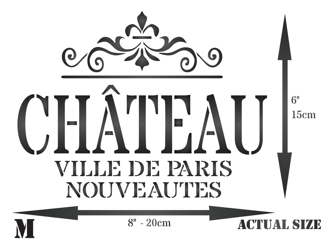 Chateau Stencil - Vintage French Wine Themed Word
