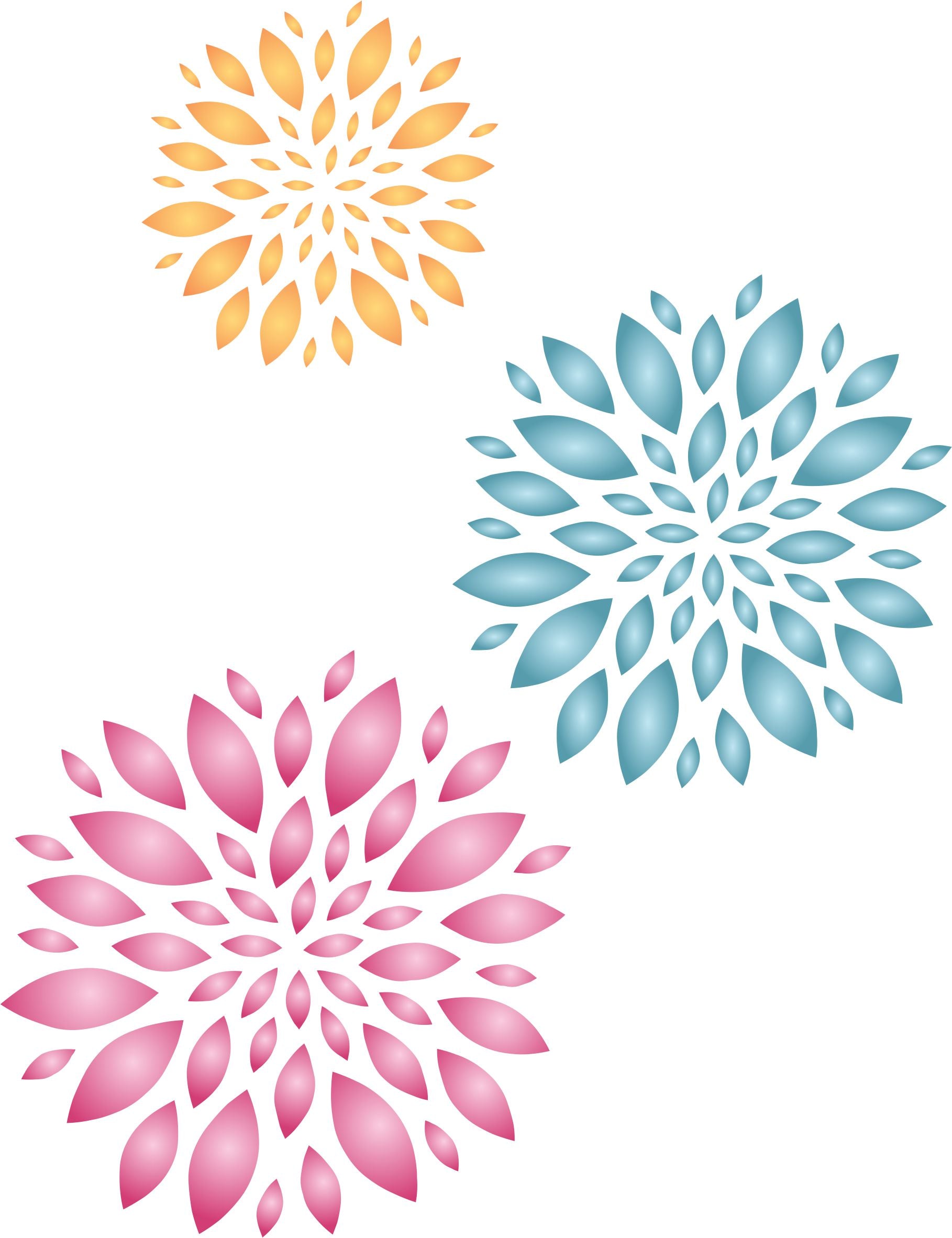 Flower Pattern Stencil - Allover Flower Pattern Template