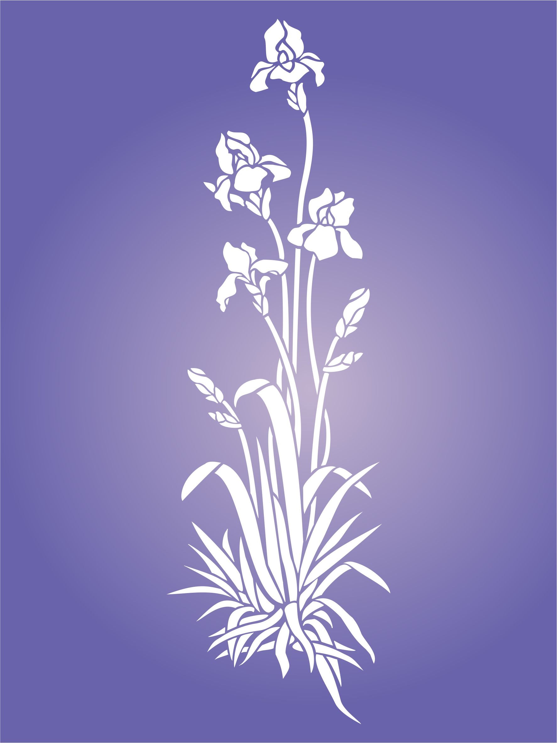 Iris Stencil- Single Flower Floral Plant