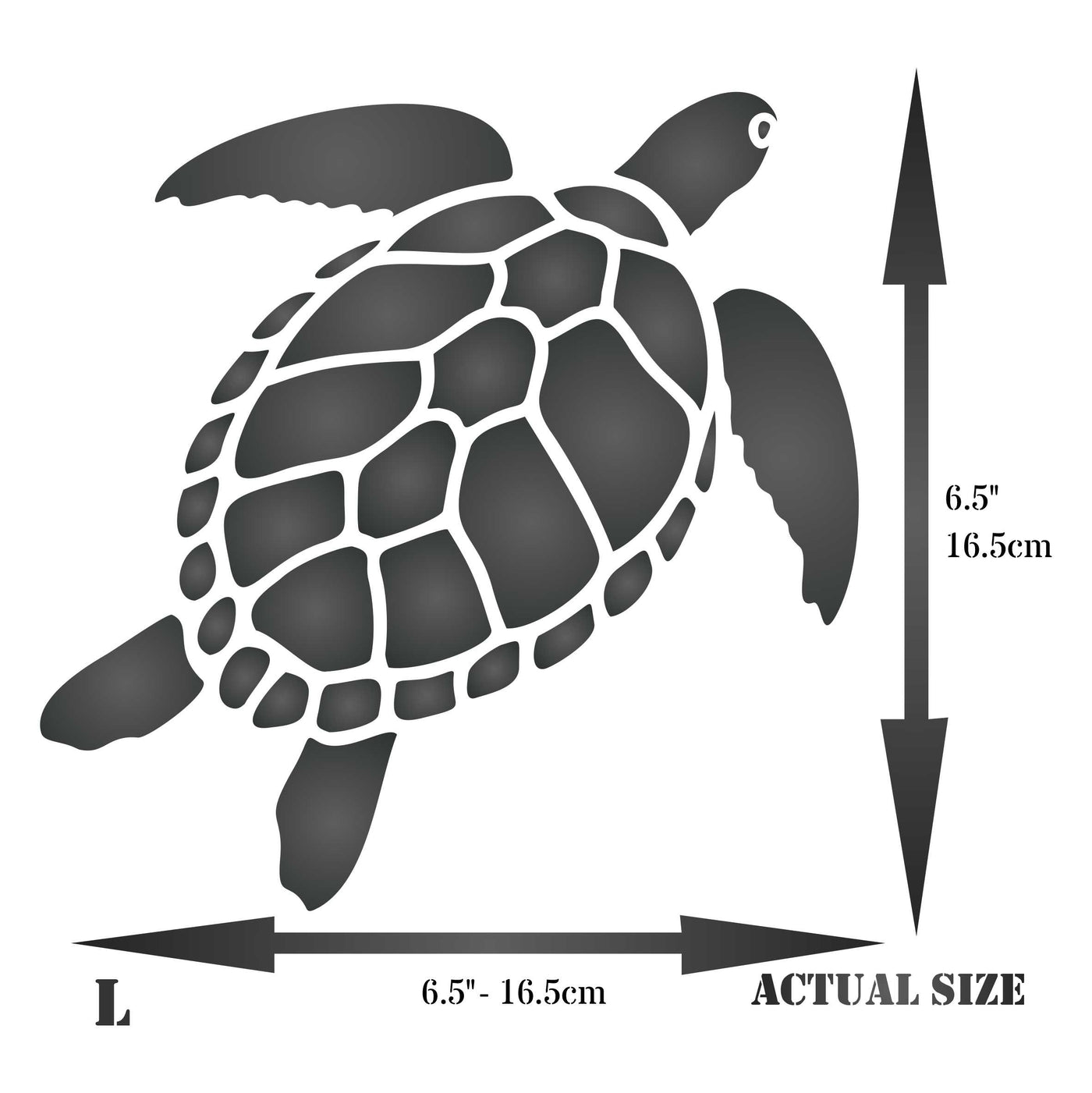 Turtle Stencil - Sea Ocean Nautical Seashore Reef Endangered