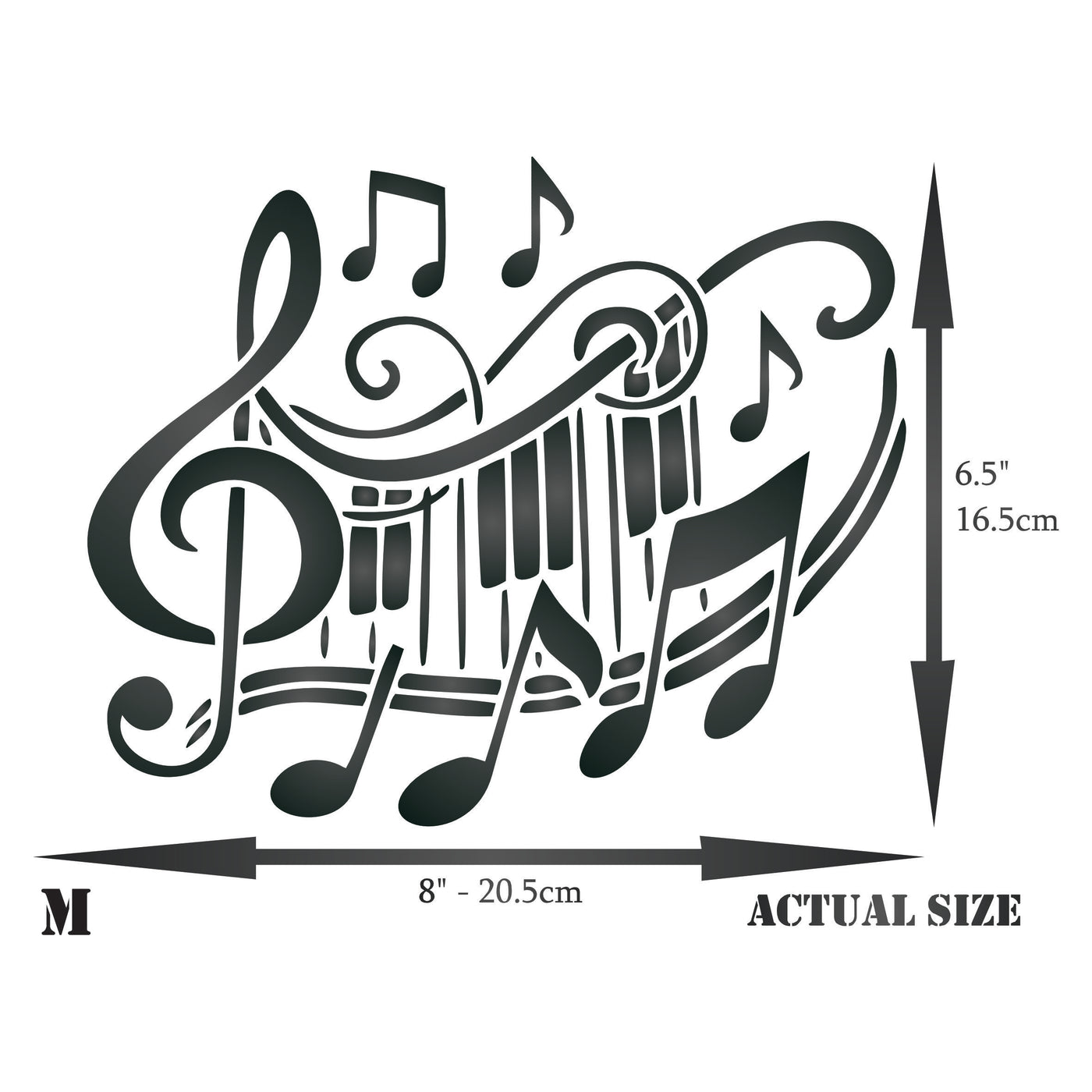 Musical Sign Stencil - Musical Notes Treble Clef