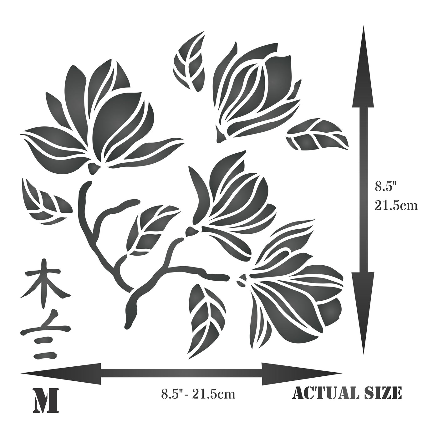 Magnolia Stencil - Classic Flower Floral Ancient Tree