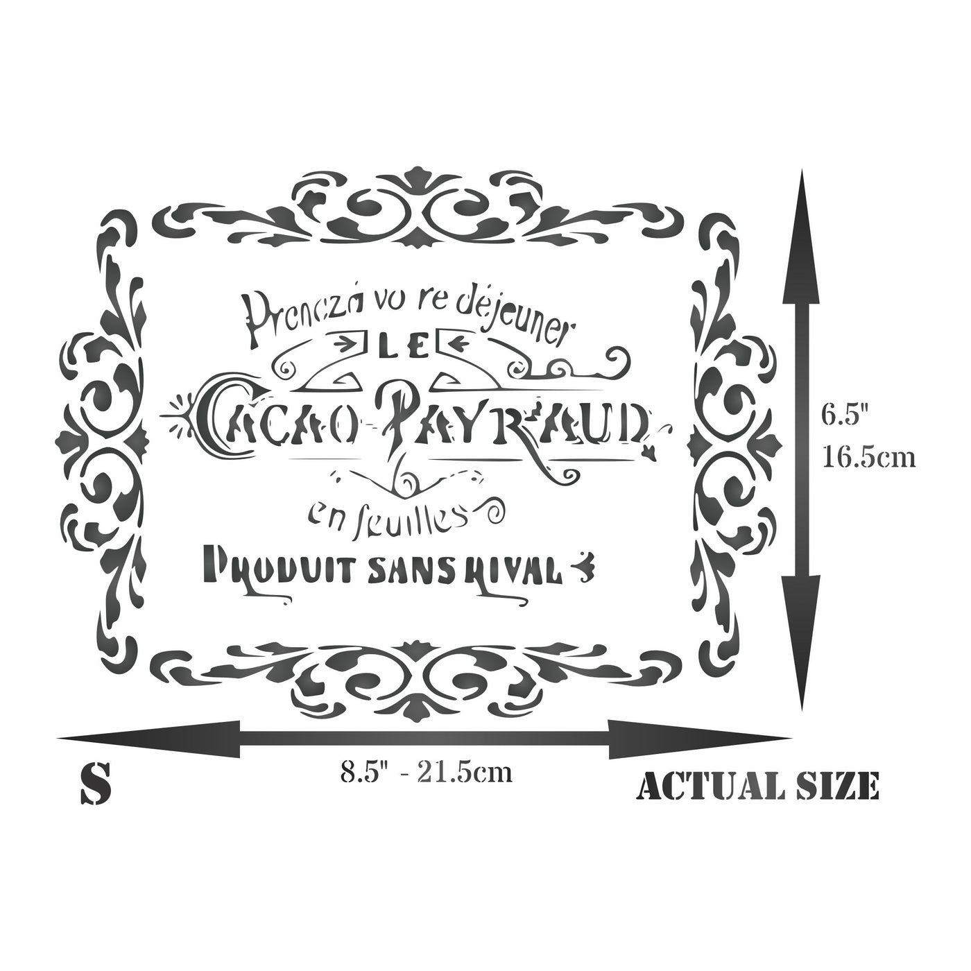 Cacao Payraud Stencil- Vintage French Themed Sign Label