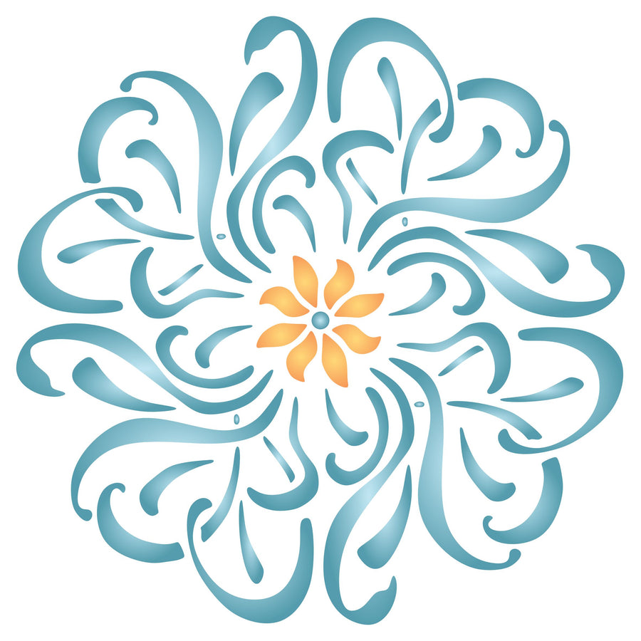 Flower Mandala Stencil - Floral Flowers Flora Plants