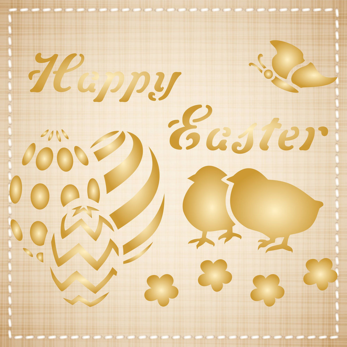 Happy Easter Stencil- Classic Easter Card Design