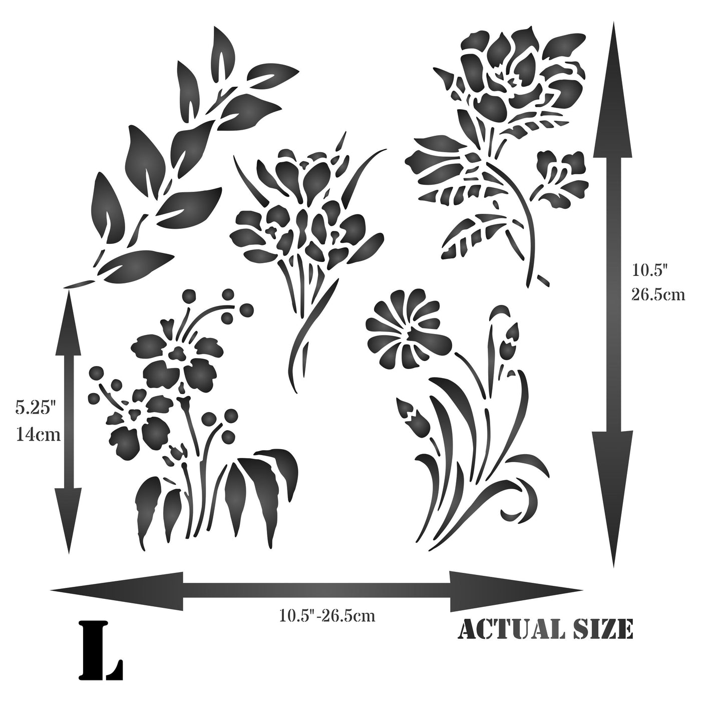 Flower Set Stencil - Classic Flower Designs