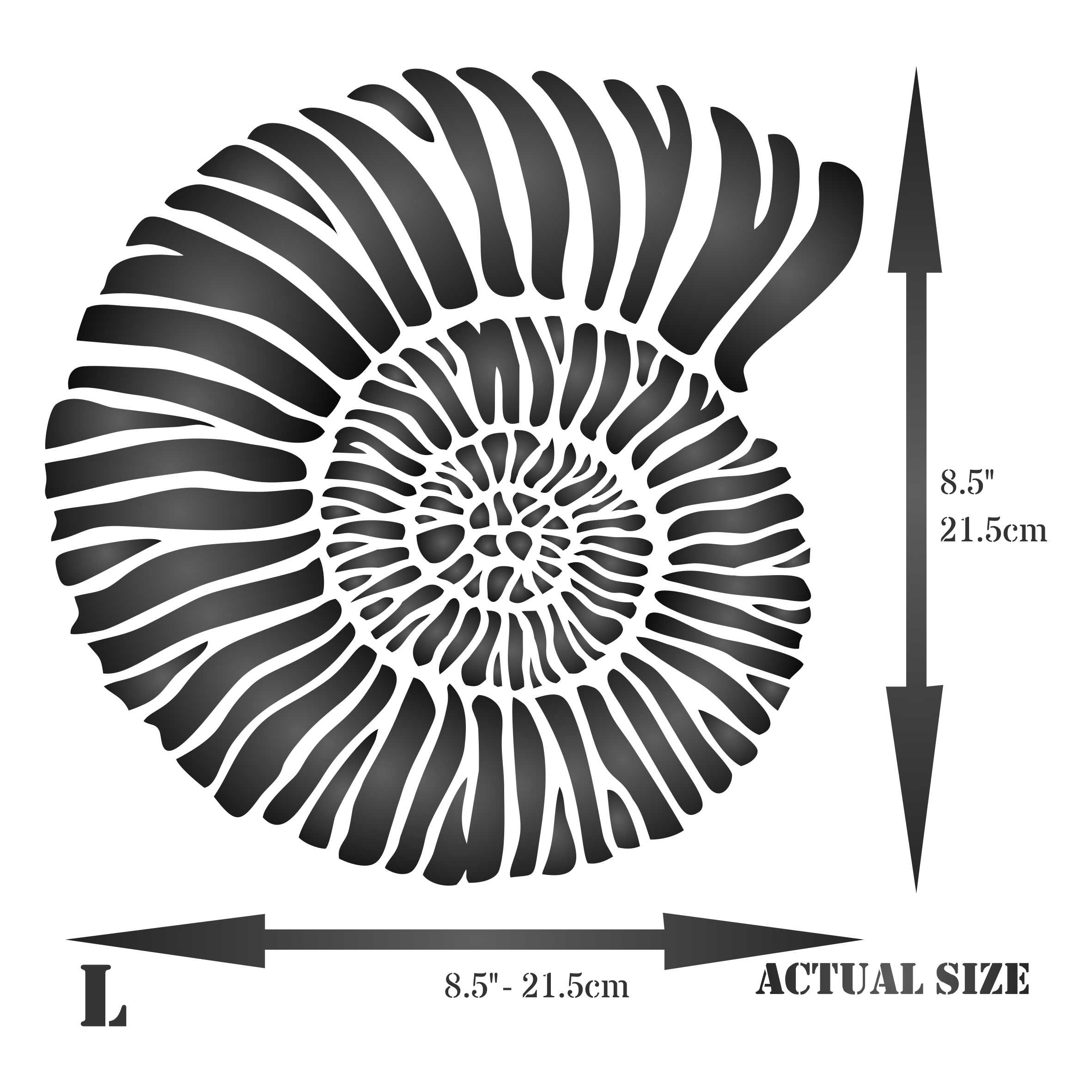 Fossil Shell Stencil - Jurassic Nautilus Shell Ammonite Fossil