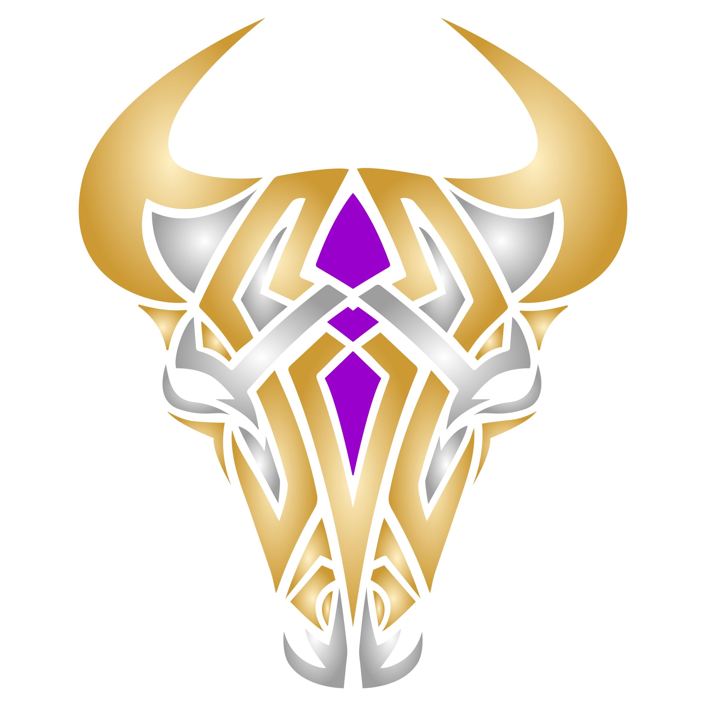 Tribal Bull Stencil - Cow Tattoo Bull Head Skull