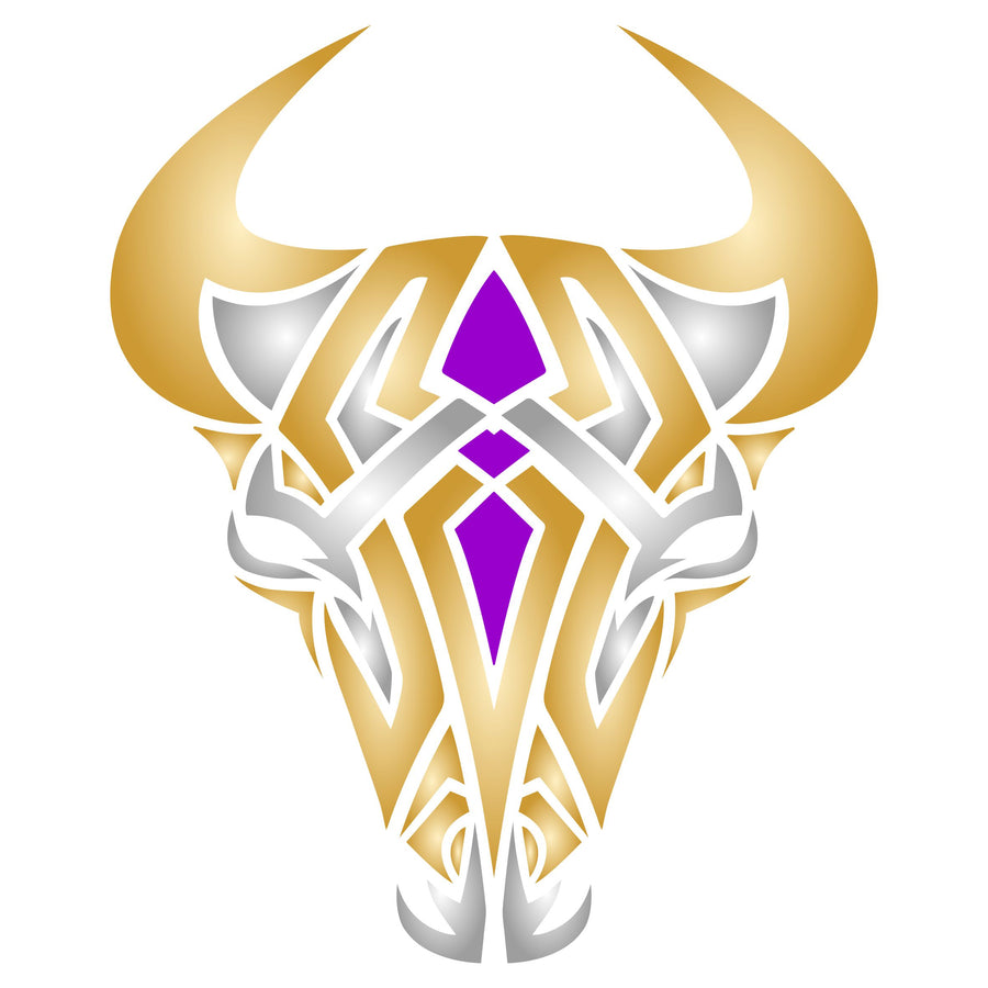 Tribal Bull Stencil - Cow Tattoo Bull Head Skull