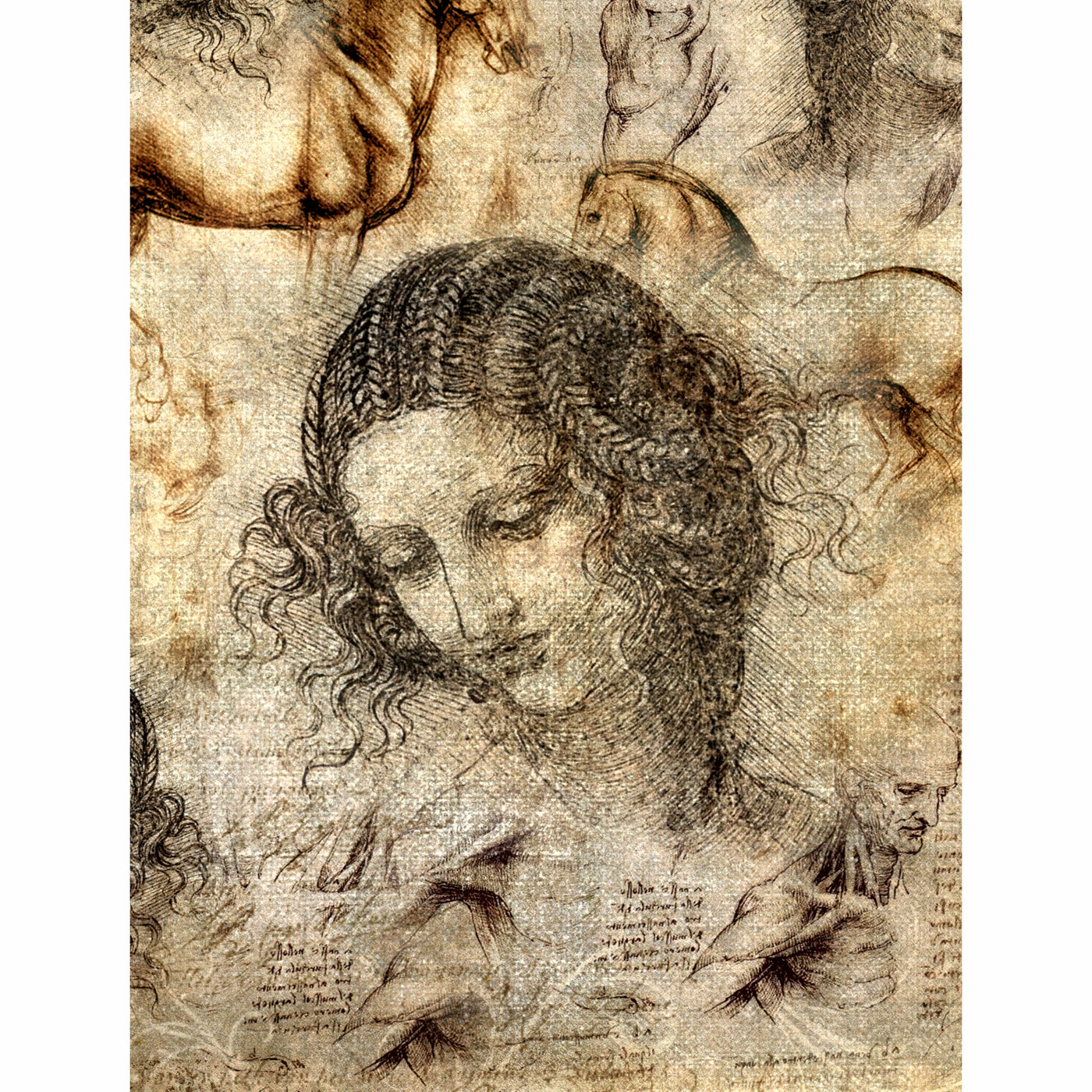 da Vinci Theme Rice Paper- 6 Unique Printed Mulberry Paper Images 30gsm