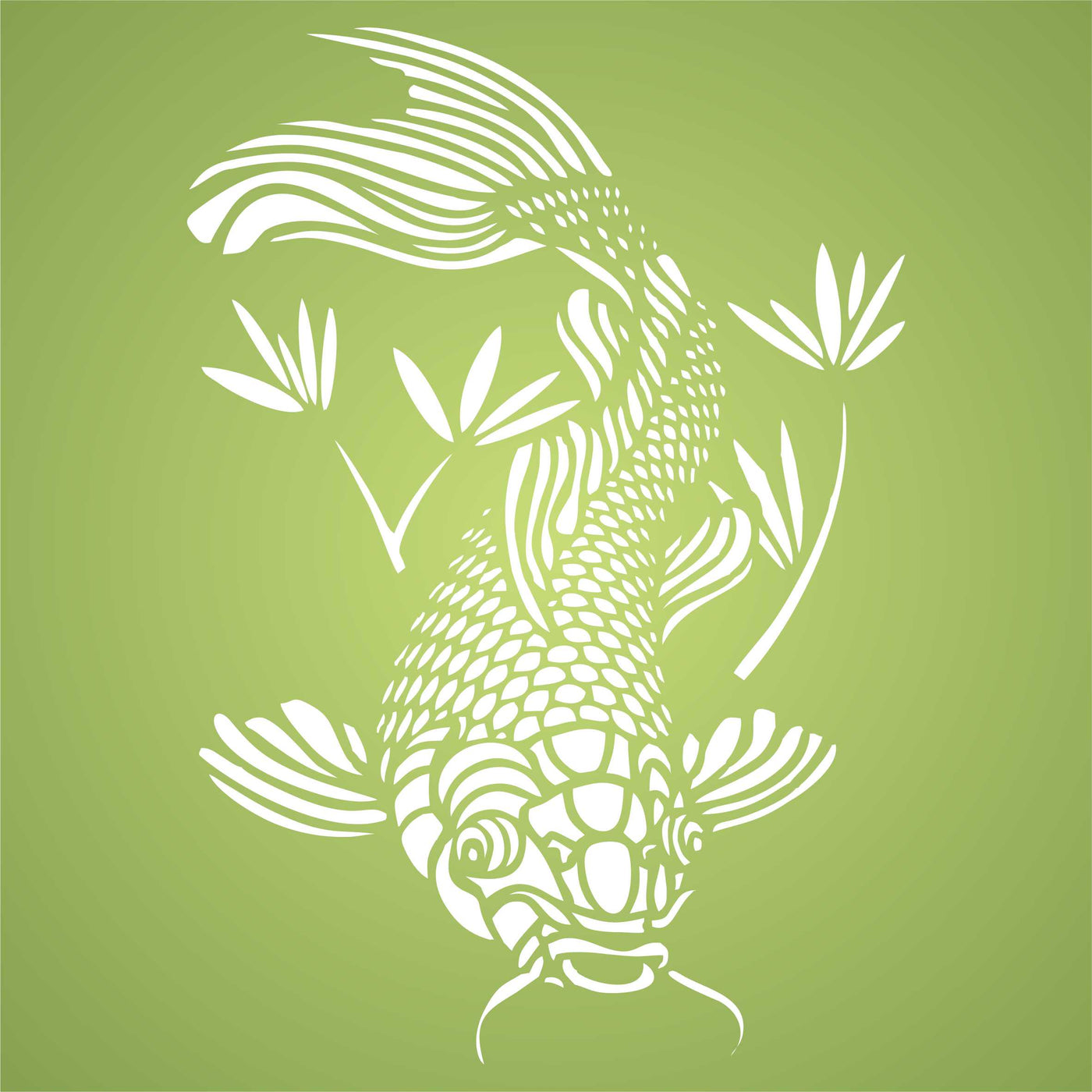 Catfish Stencil - Asian Oriental Koi Carp Fish Animal
