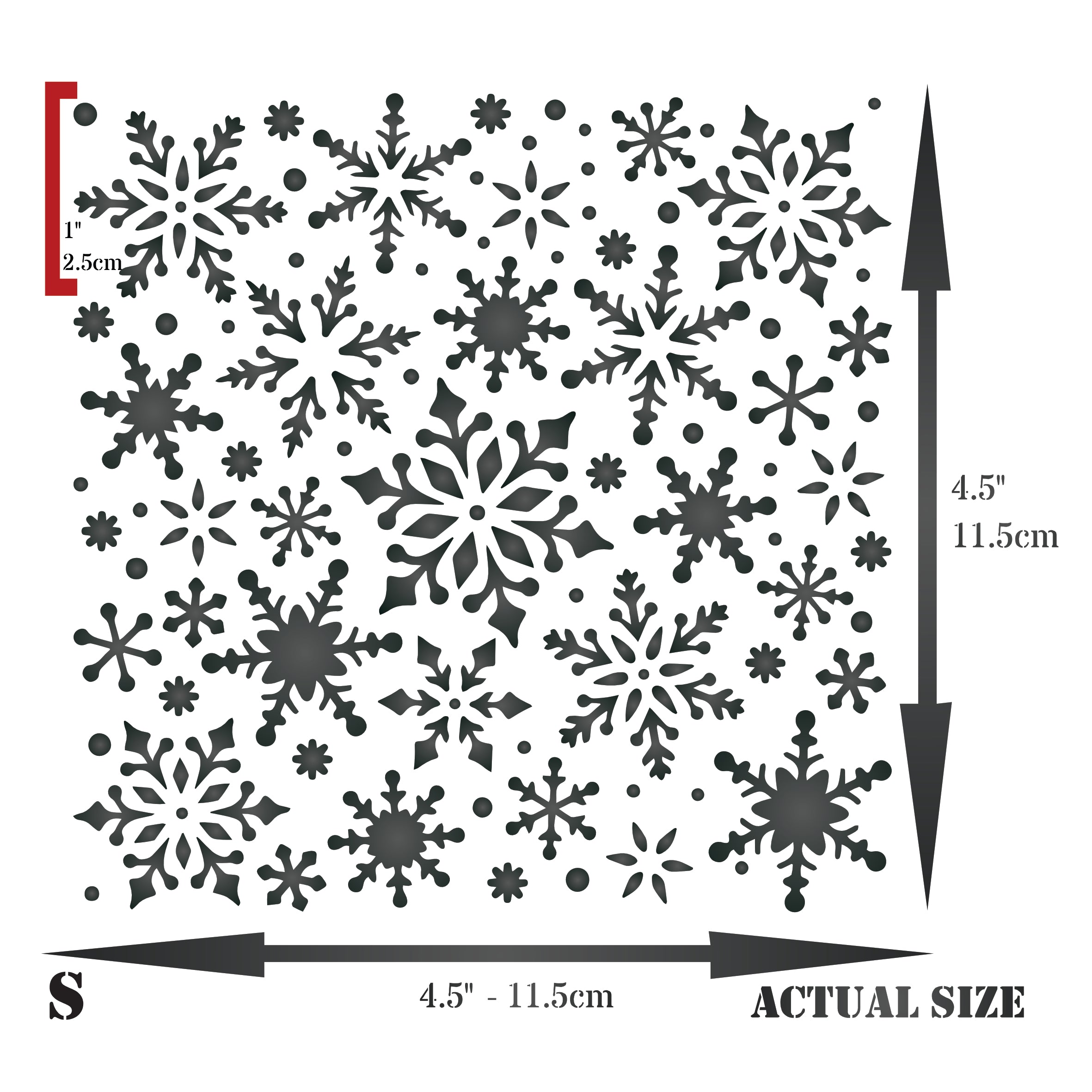 Allover Snowflakes Stencil - Christmas Snowpaper