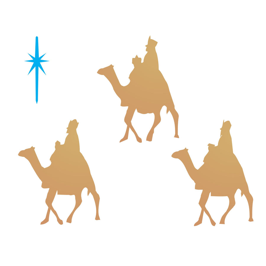 Christmas Wisemen Stencil - Classic Religious Nativity Decor Cards