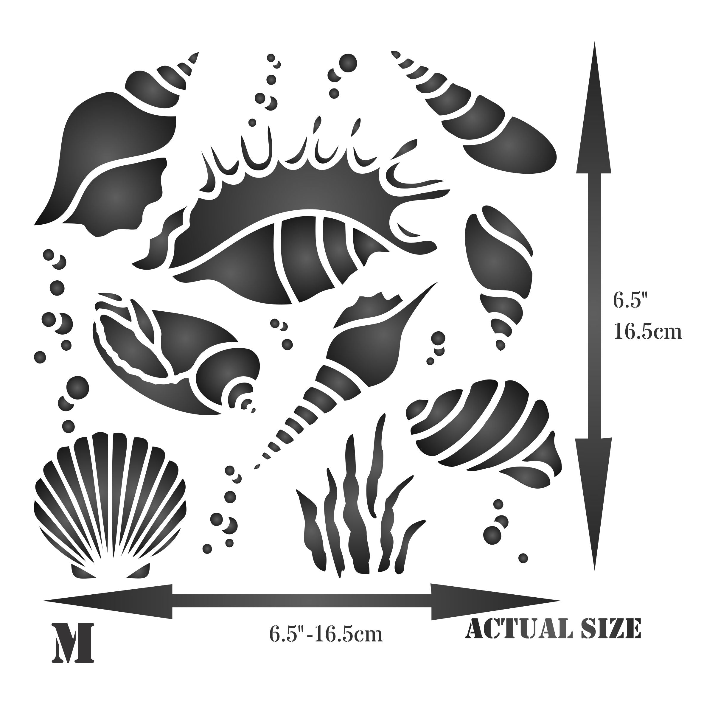 Shells Stencil - Sea Ocean Nautical Seashore Reef