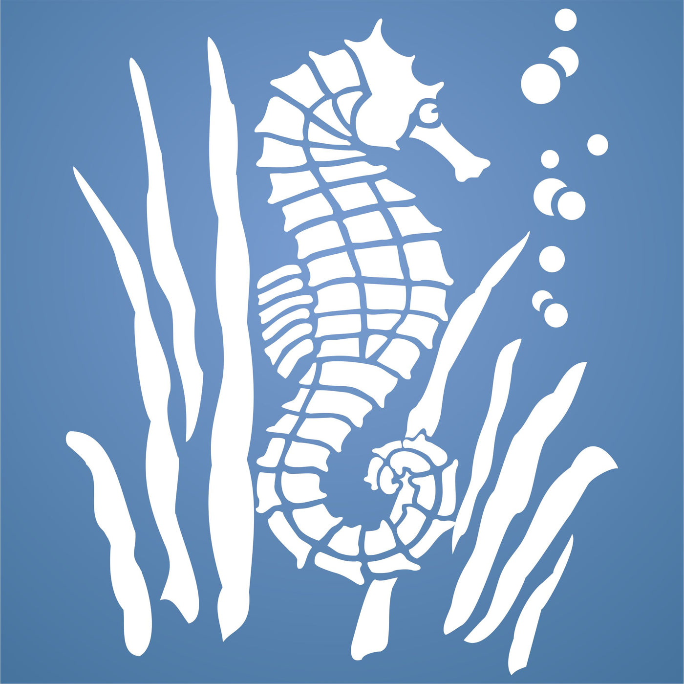 Seahorse Stencil - Sea Ocean Nautical Seashore Reef