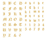 Old English Letter Stencil - Gothic Font ABC Alphabet