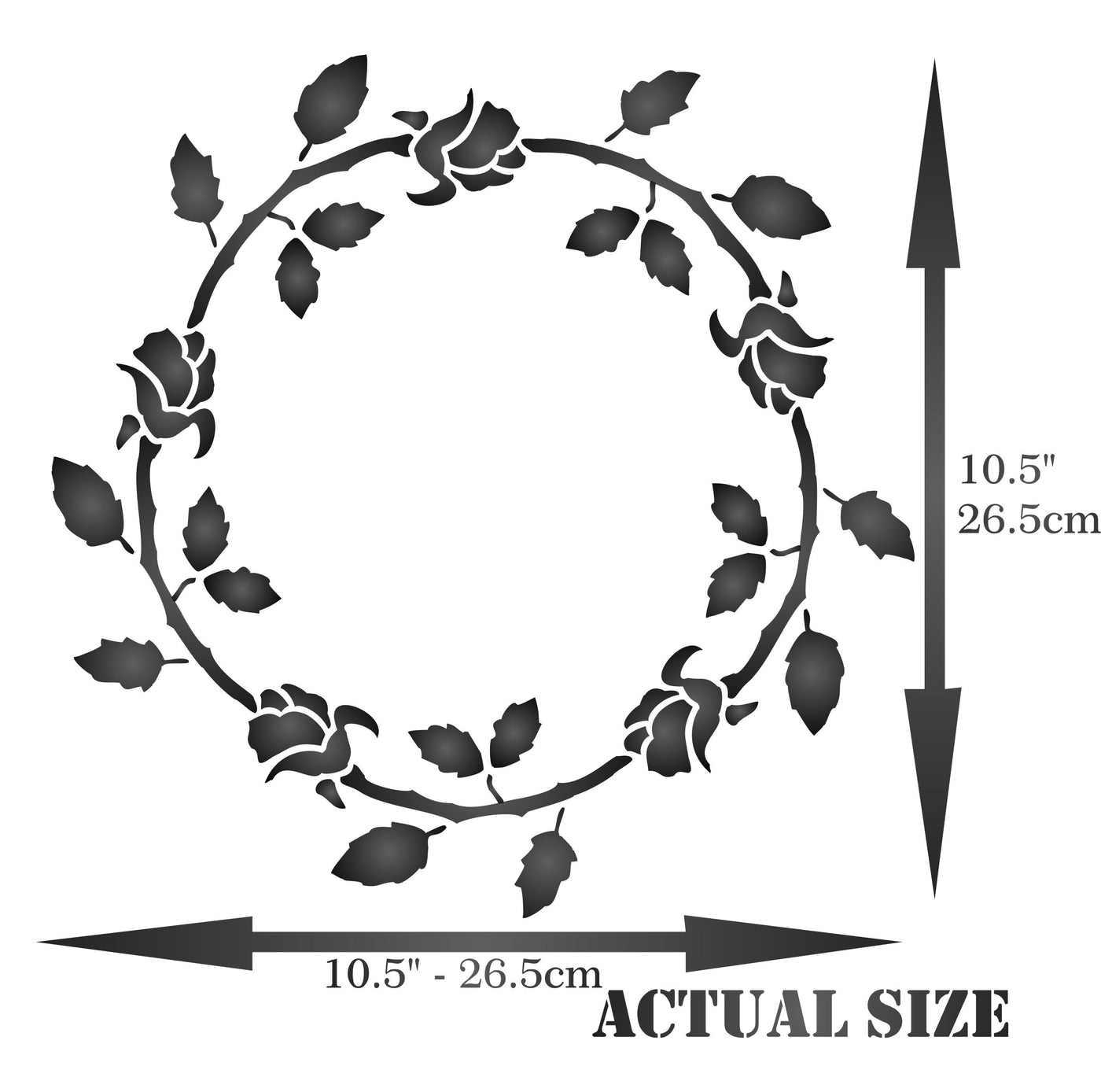 Rose Wreath Stencil- Ring of Roses Flower Rosebuds