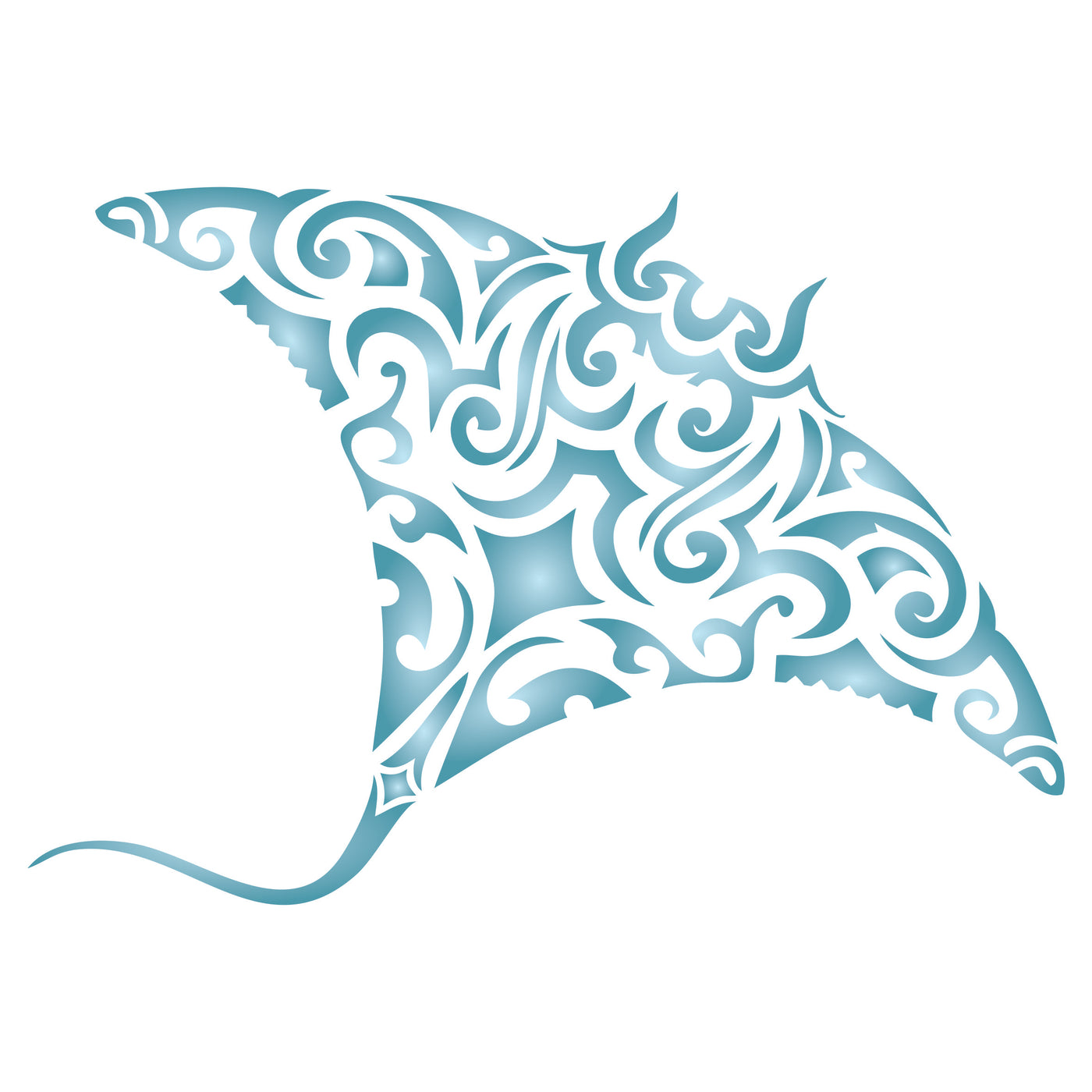 Manta Ray Stencil - Maori Tribal Tattoo Stingray Devil Fish