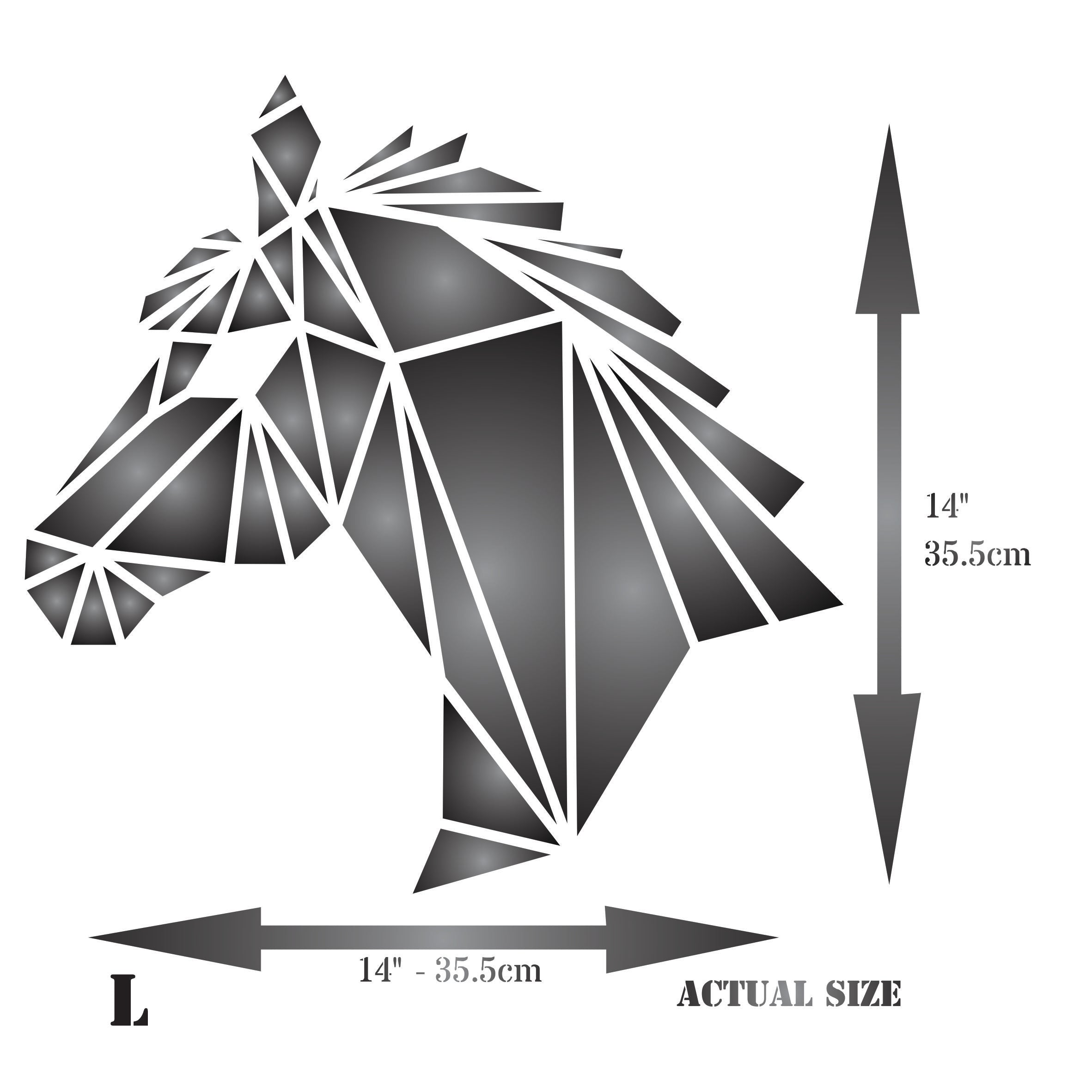 Horse Stencil - Geometric Decor Pony Head