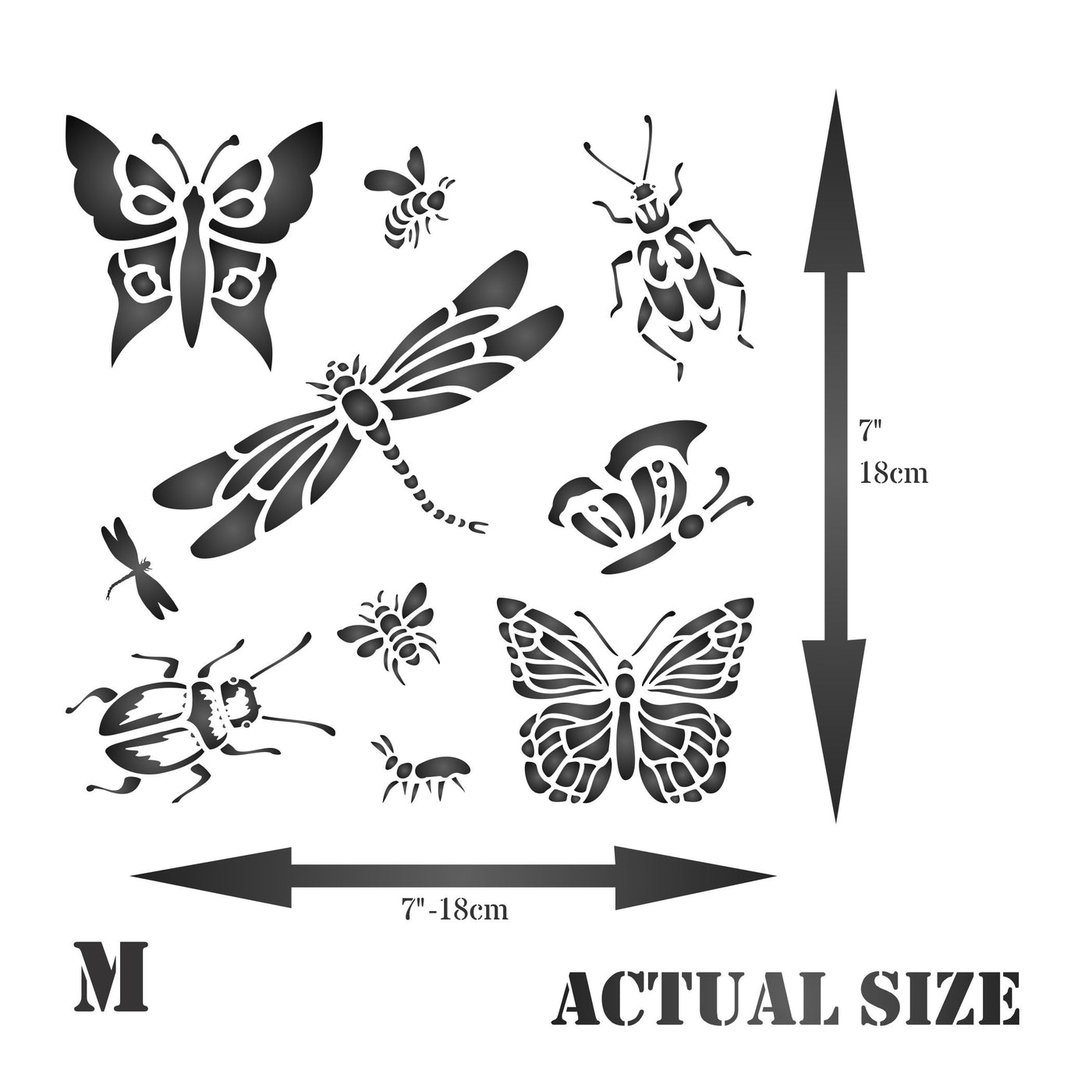 Insects & Bugs Stencil - Scrapbooking Art Decor