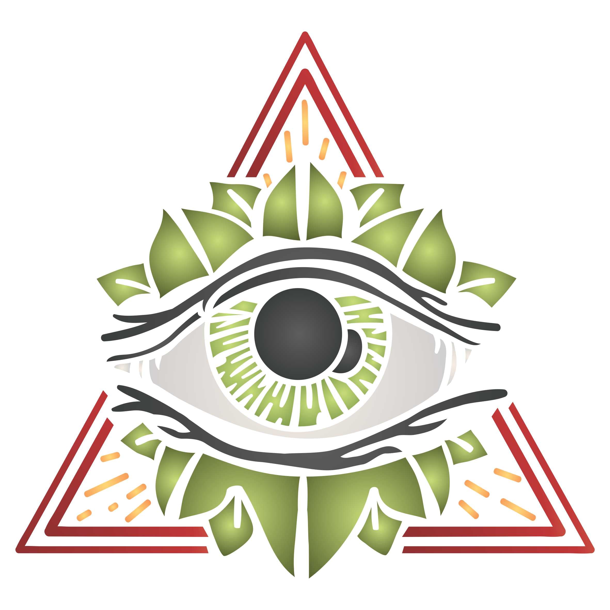 All Seeing Eye Stencil - Pyramid Symbol Eye of Providence Triangle Magic