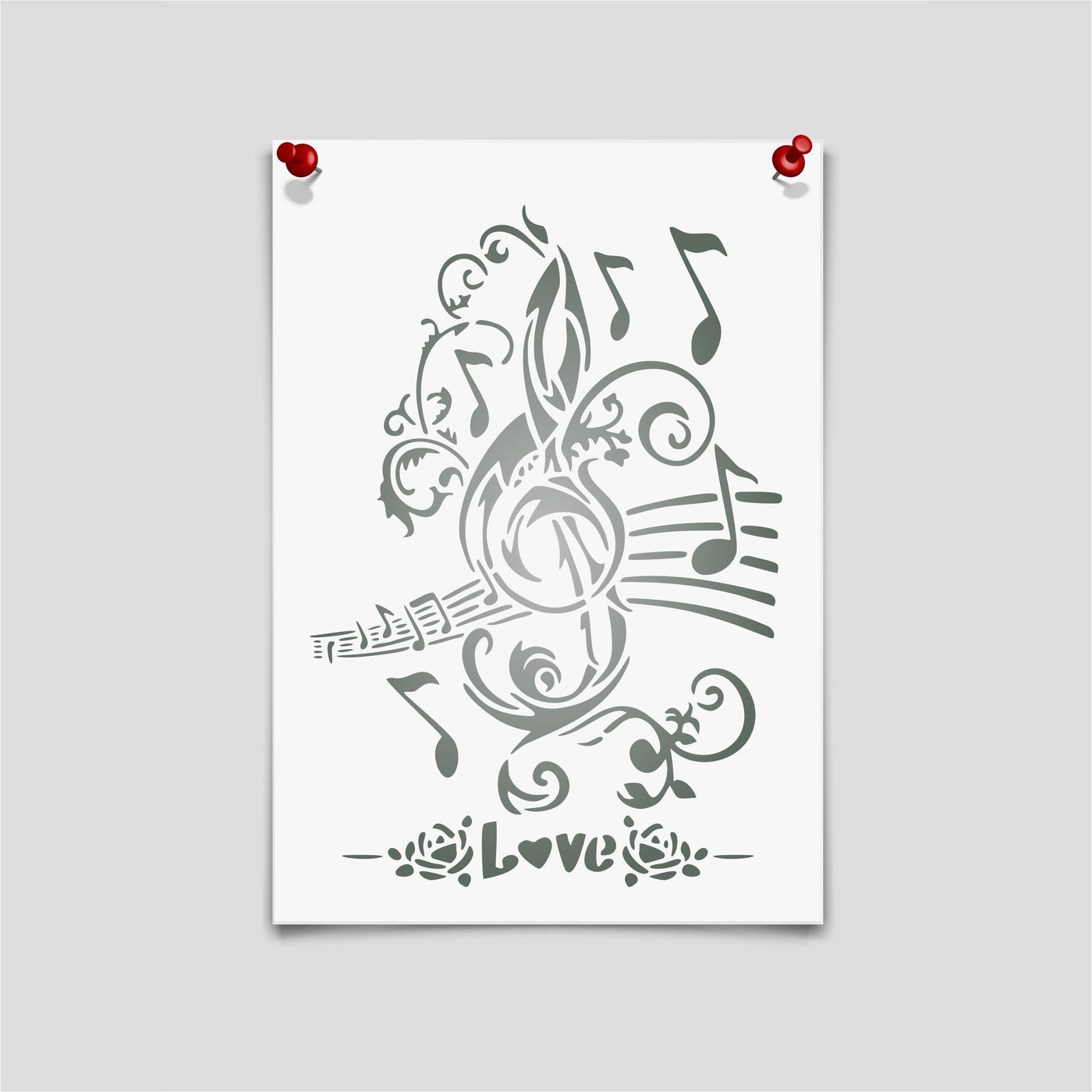 Music Stencil (2pc) - Use Layering to add Texture and Design