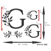 Flower Monogram G Stencil- Leaf Flower Initial 3 Sizes on One Sheet