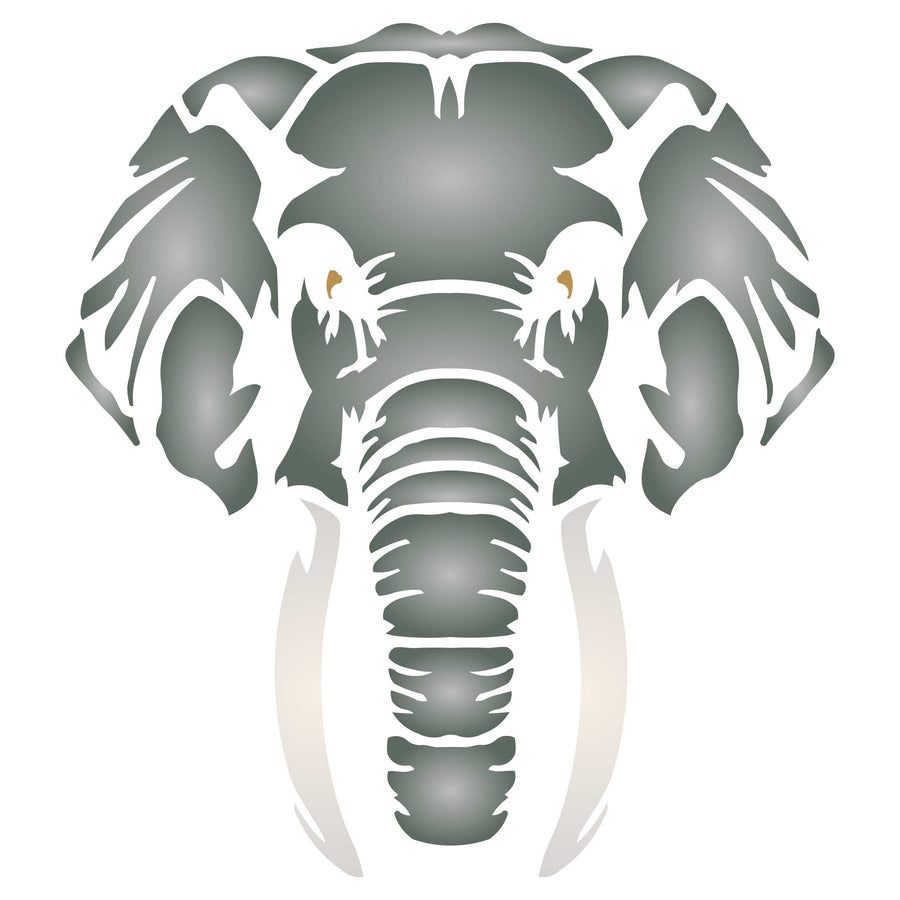 Elephant Head Stencil - African Big Five Animal Wildlife