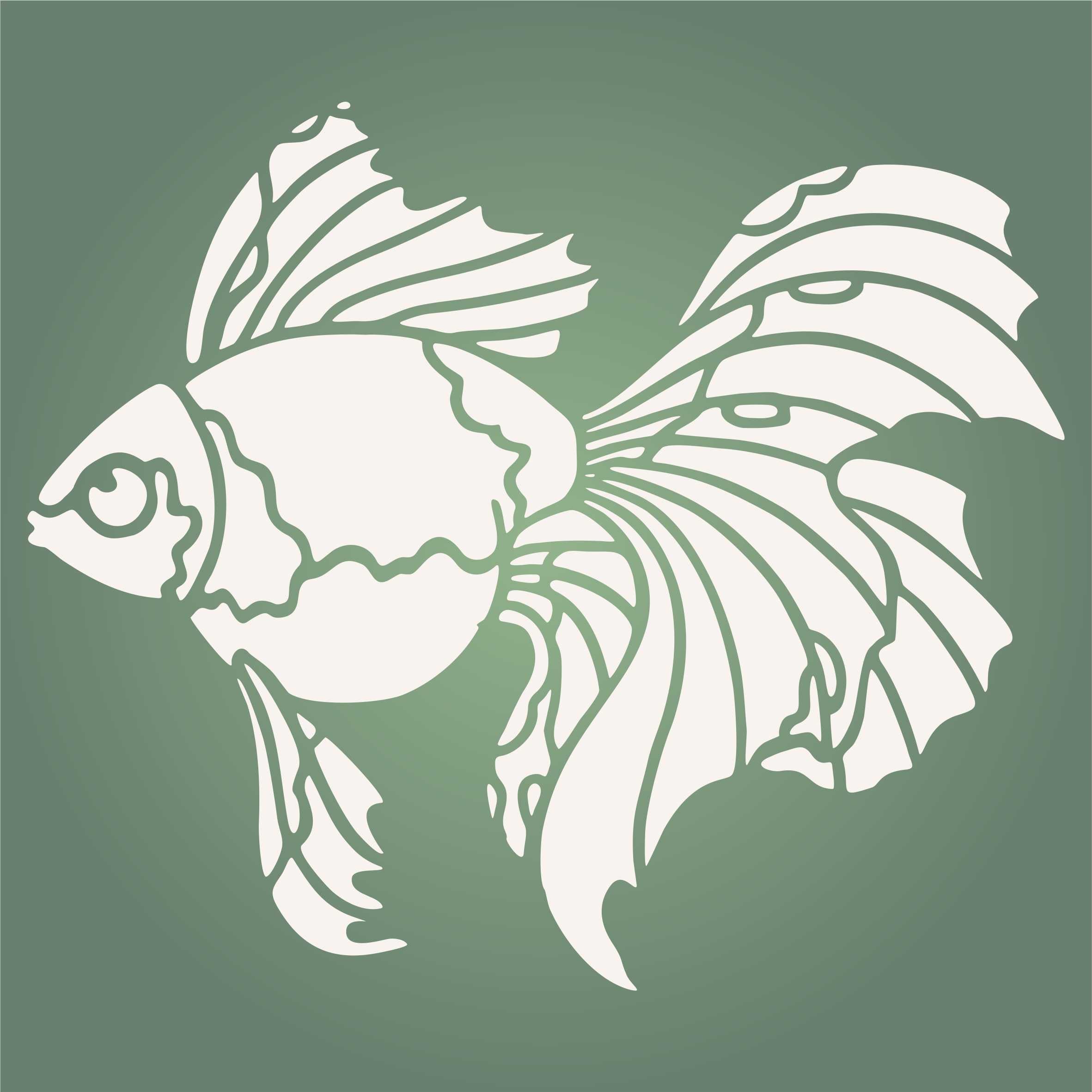 Goldfish Stencil - Fresh Water Pond Aquarium Fish