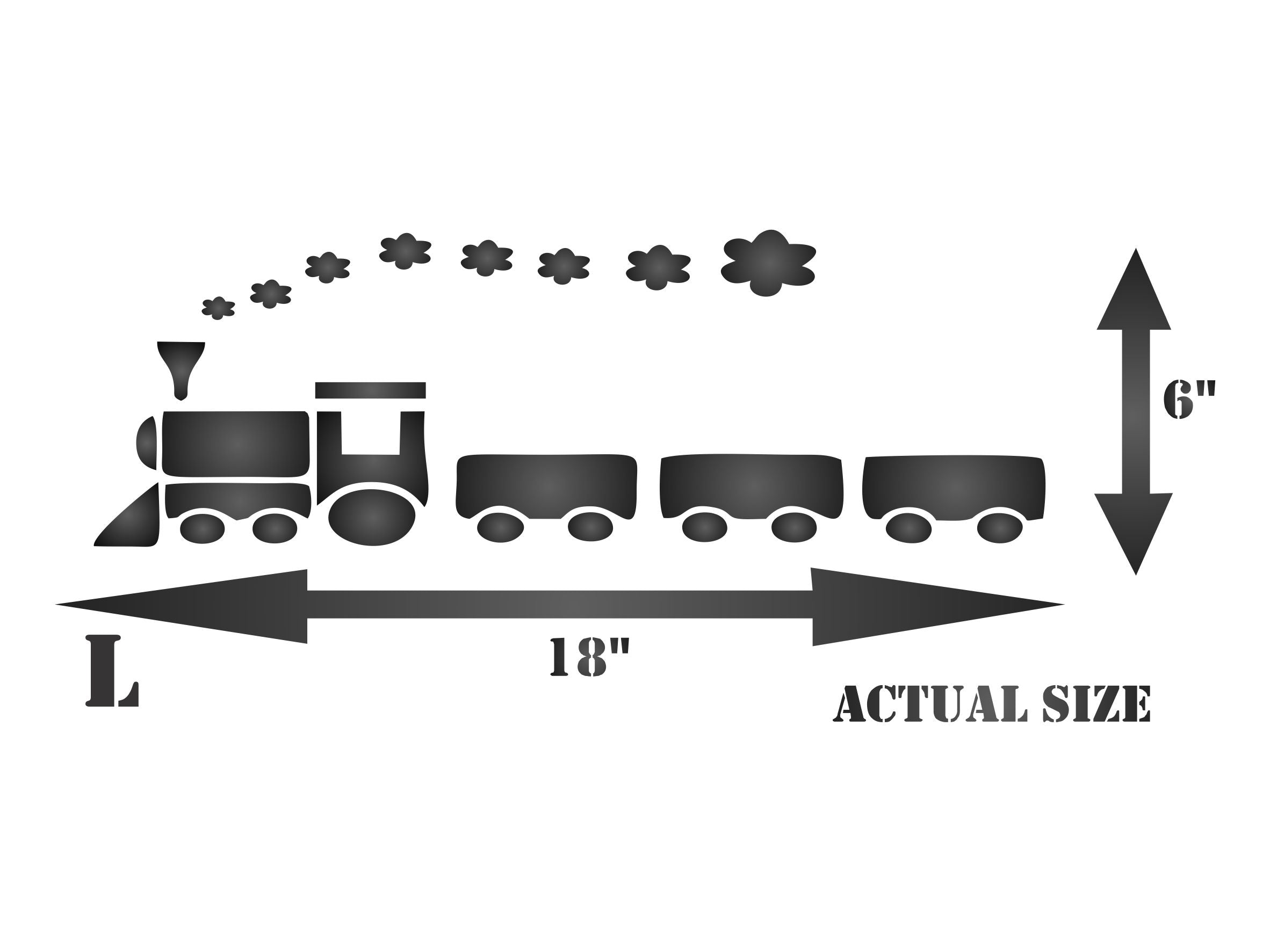 Train Stencil - Nursery Border Steam Train