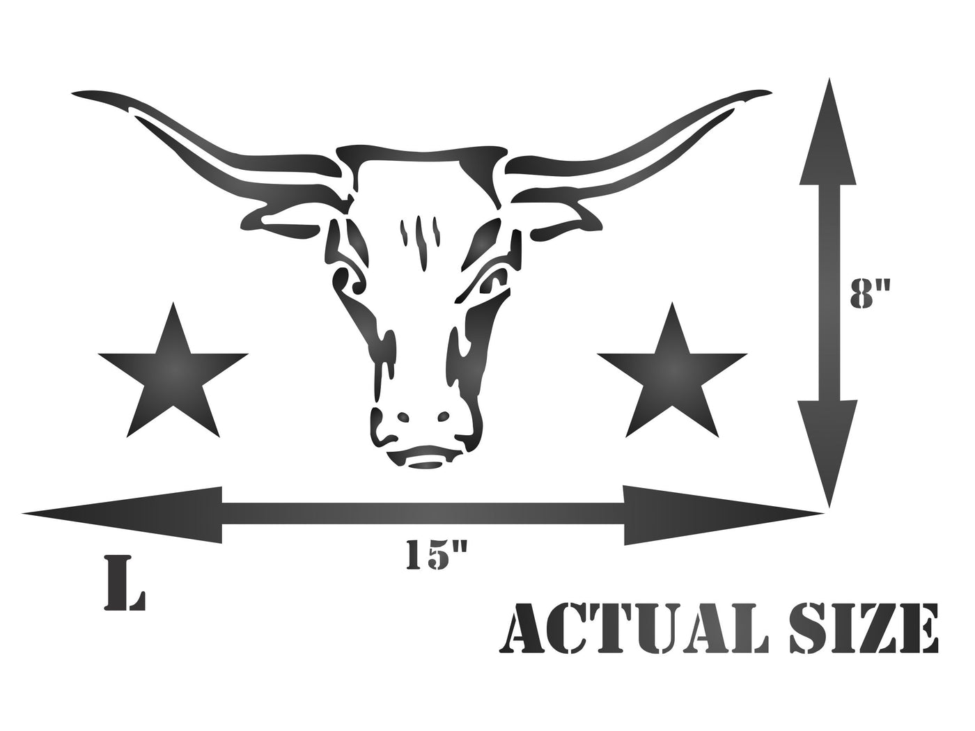 Longhorn Stencil- Cow Bull Skull Texas Decorative Farm Animal