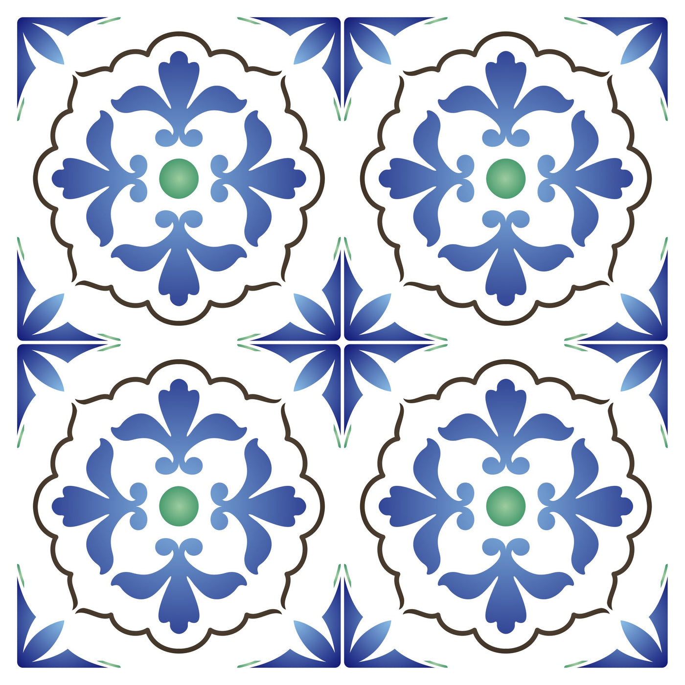 Italian Tile Stencil - Talavera Mexican Moroccan Turkish Tile