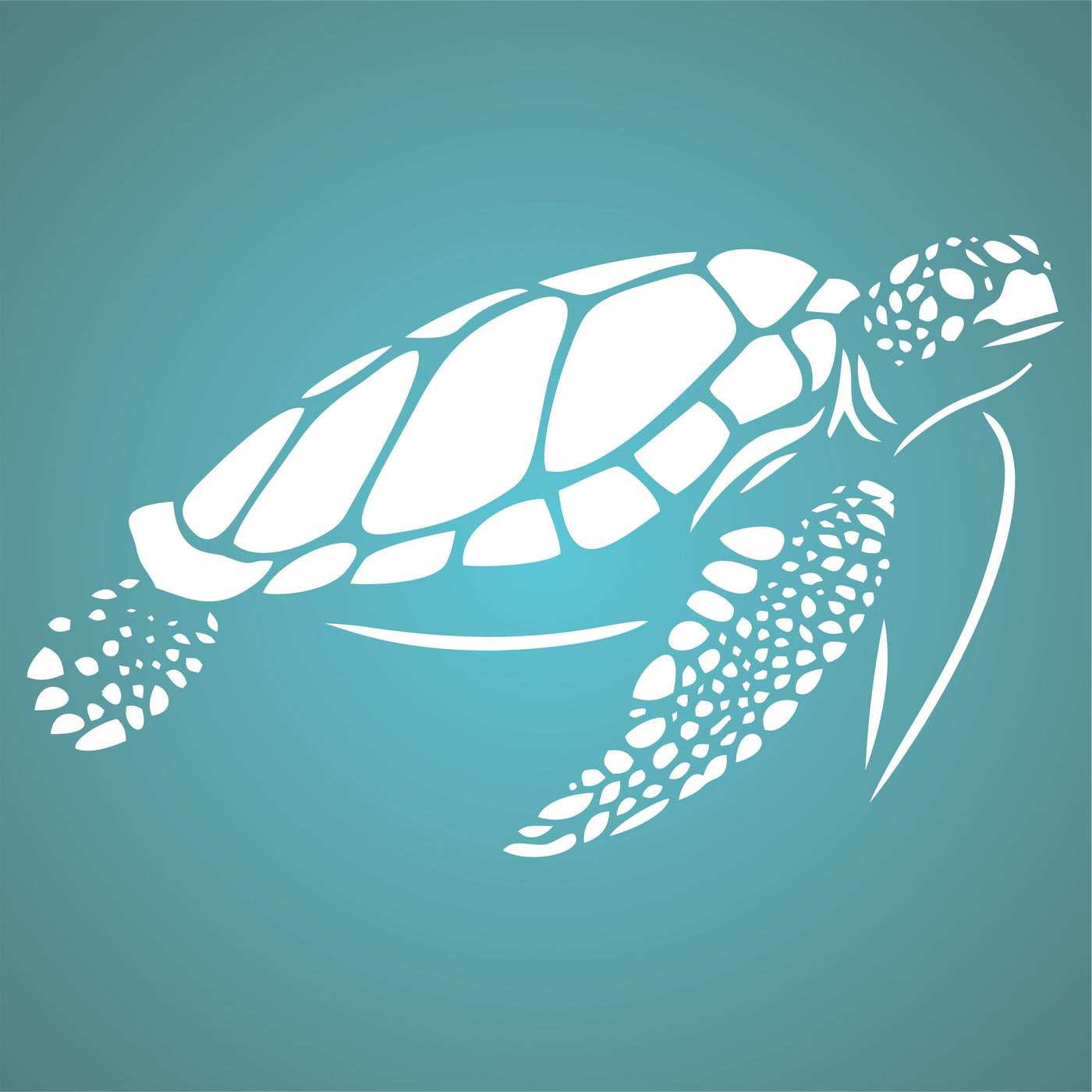 Sea Turtle Stencil - Sea Ocean Nautical Seashore Reef Fish