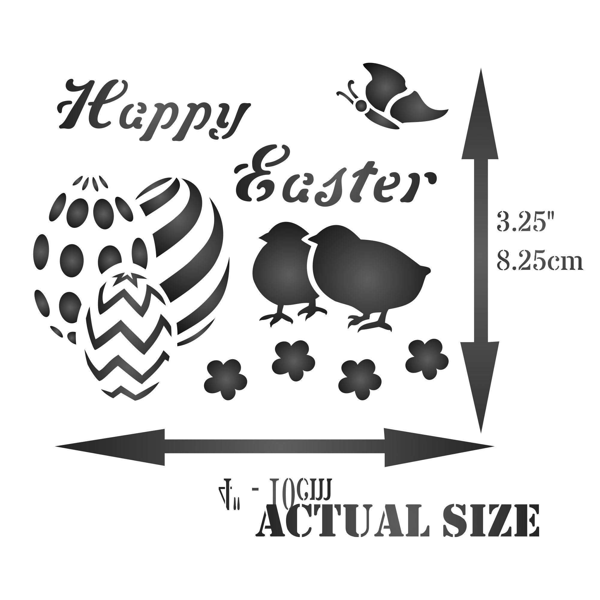 Happy Easter Stencil- Classic Easter Card Design