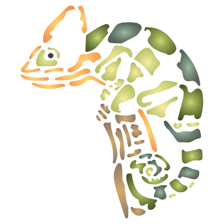 Chameleon Stencil - African Wild Animal Chamaeleons Old World Lizard