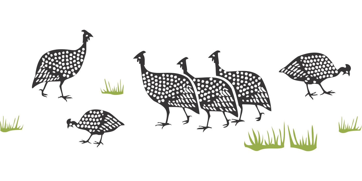 Guinea Fowl Stencil- African Border