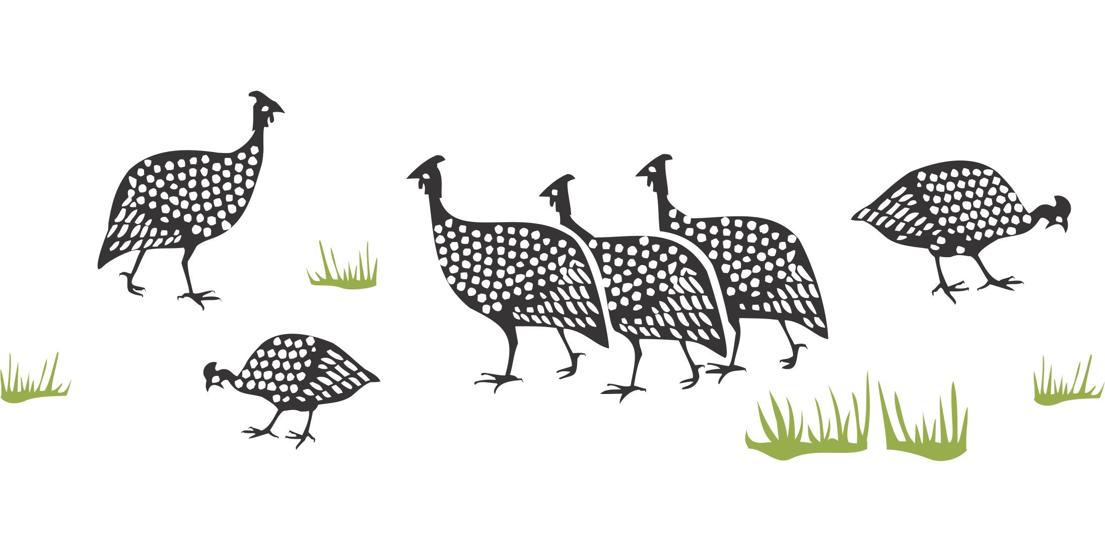 Guinea Fowl Stencil- African Border