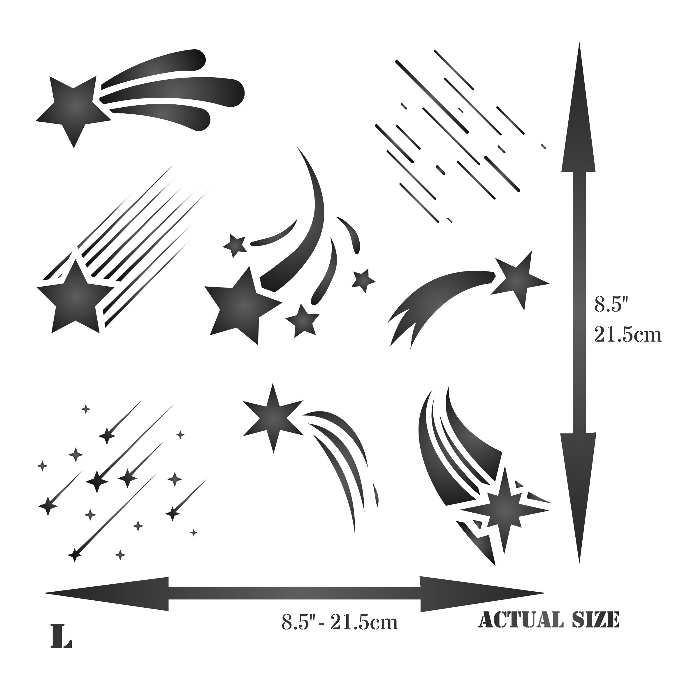 Shooting Stars Stencil - Celestial Shooting Star