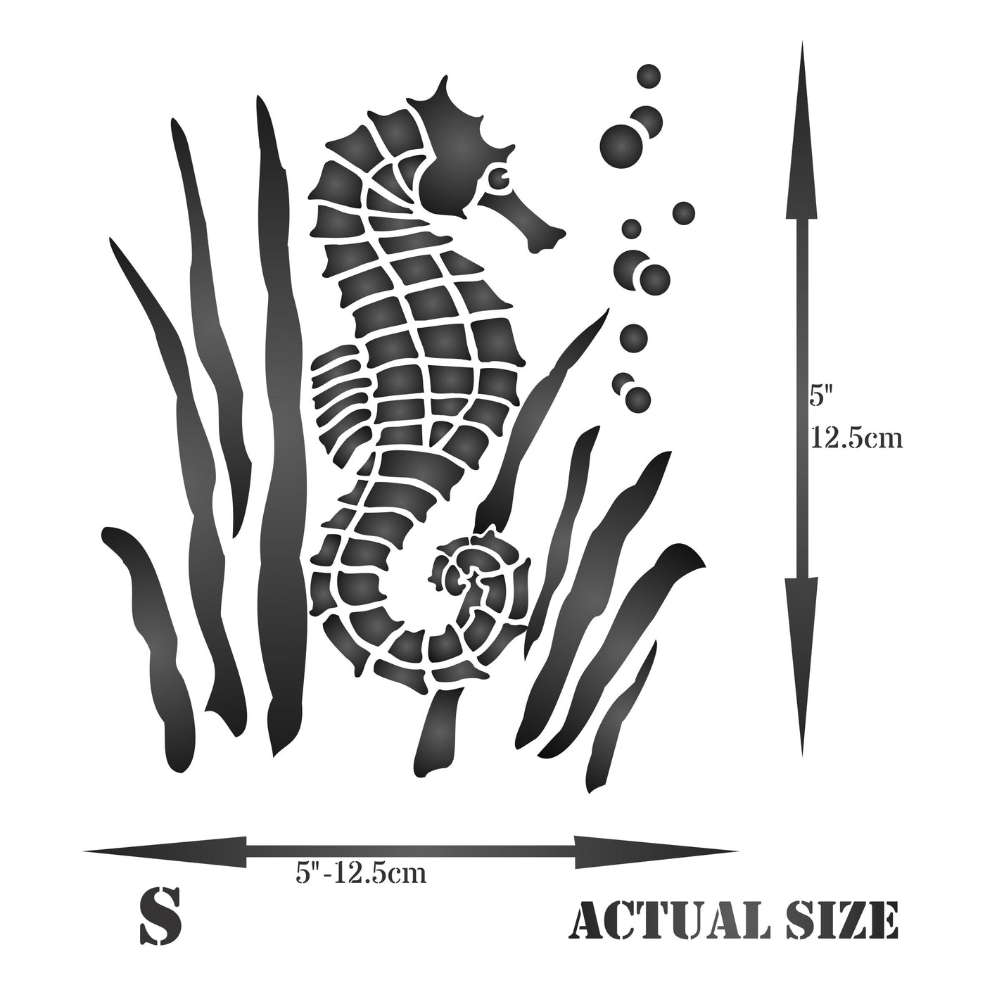 Seahorse Stencil - Sea Ocean Nautical Seashore Reef