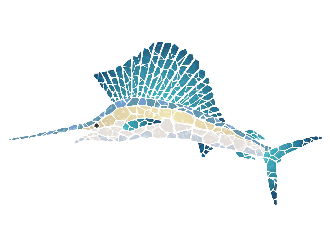 Marlin Stencil - Mosaic Fish Sailfish