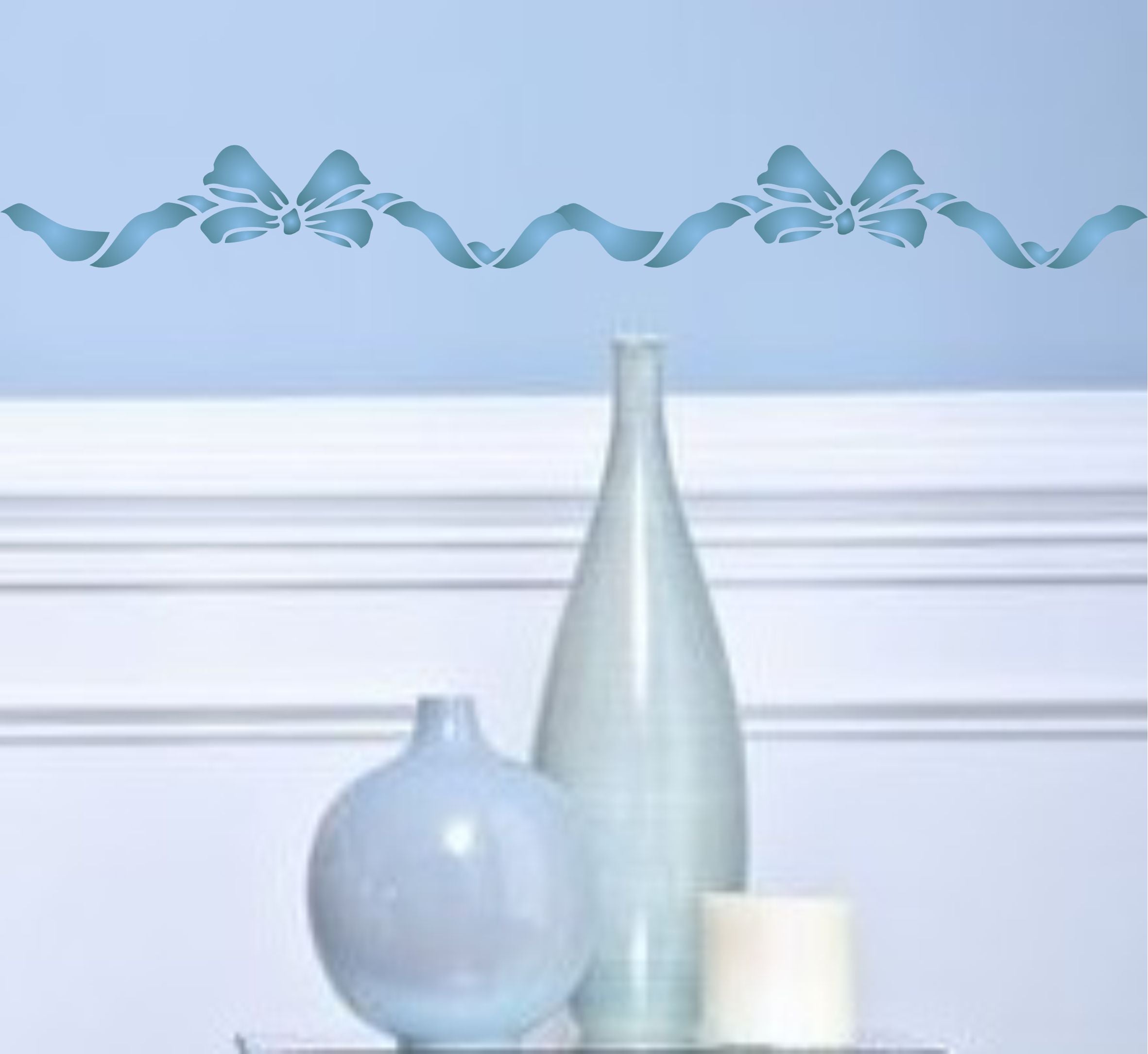 Border Ribbon Stencil- Kids Rooms Nursery Baby Room Ribbon Border