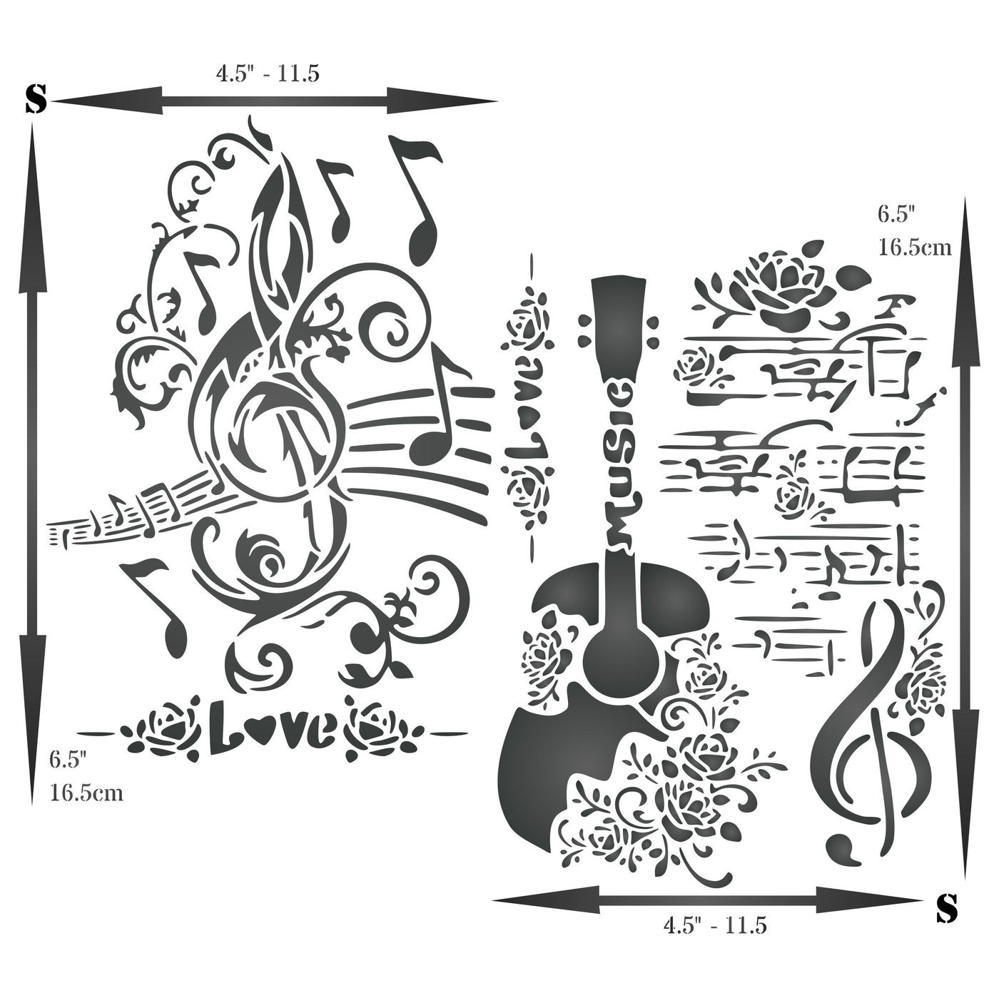 Music Stencil (2pc) - Use Layering to add Texture and Design